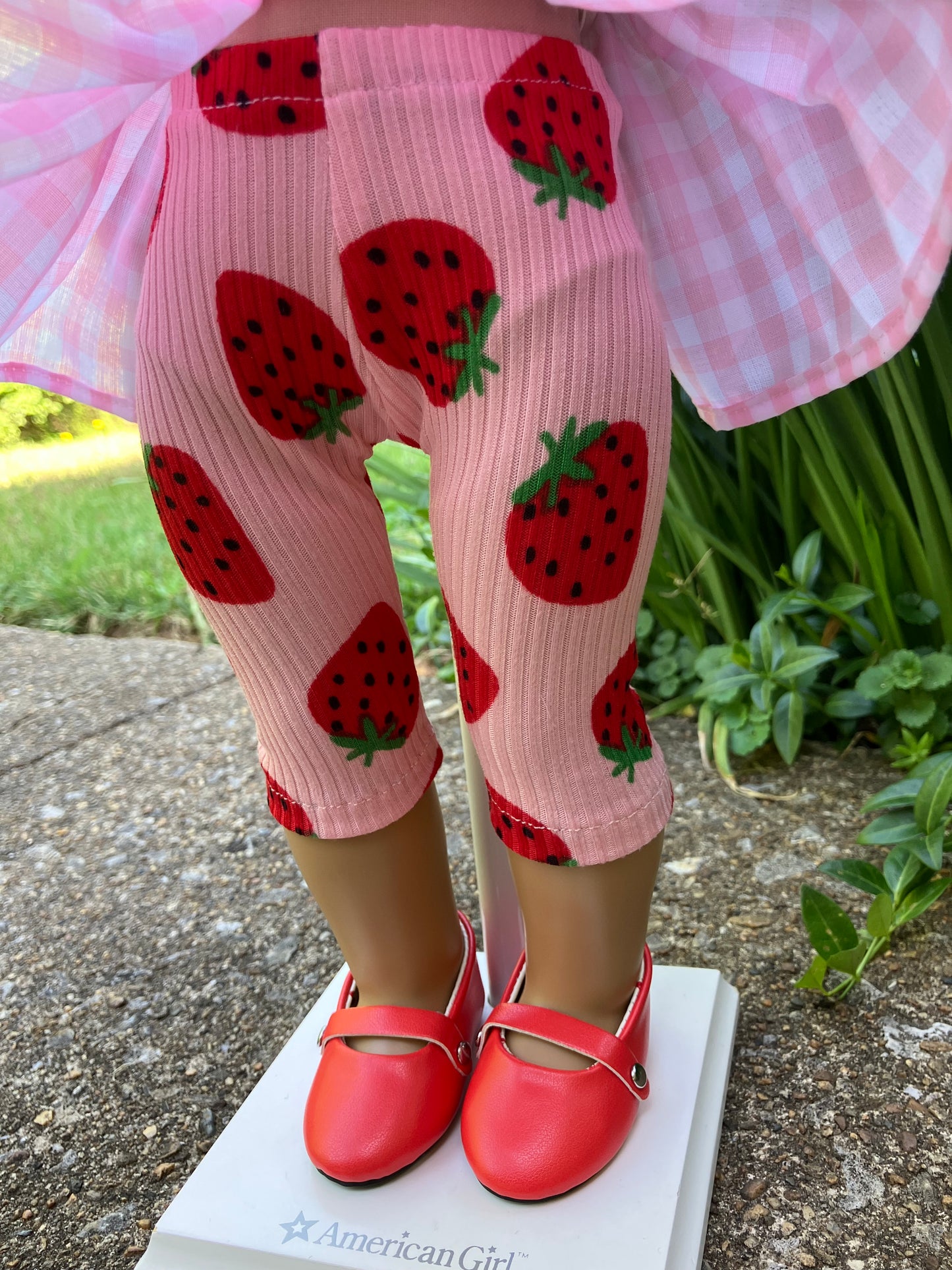 Spring Strawberry and Custard Outfit for 18 Inch American Girl Doll