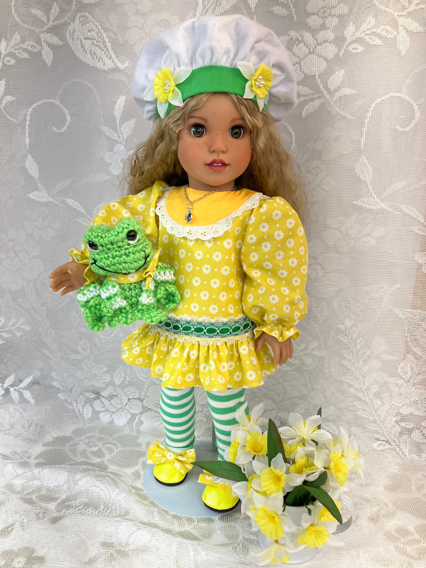 Custom American Girl Doll - Lemon Meringue & Her Pet Frog