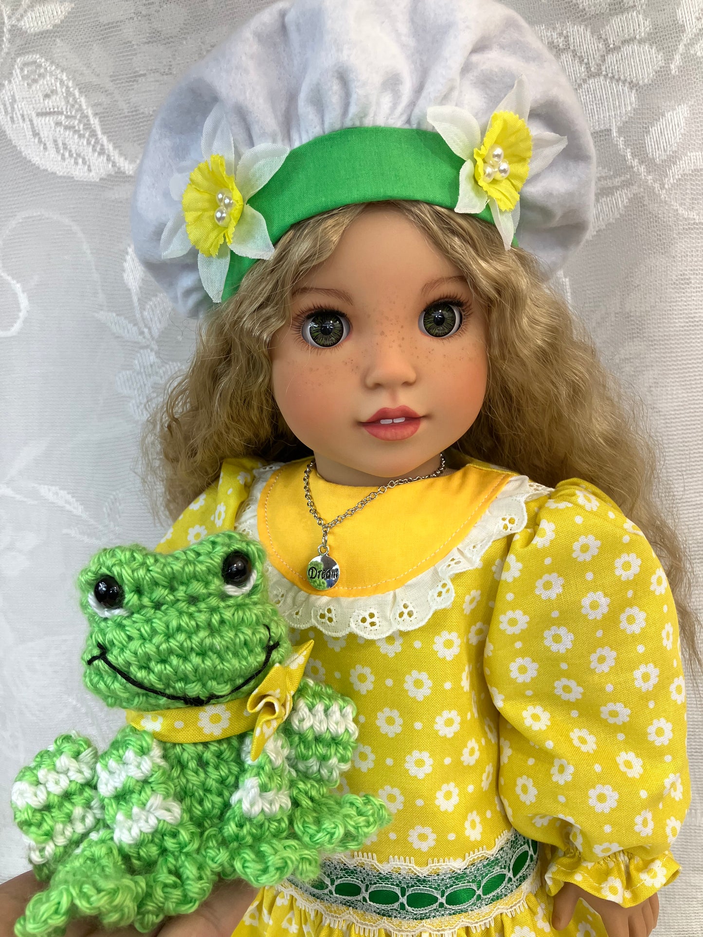 Custom American Girl Doll - Lemon Meringue & Her Pet Frog