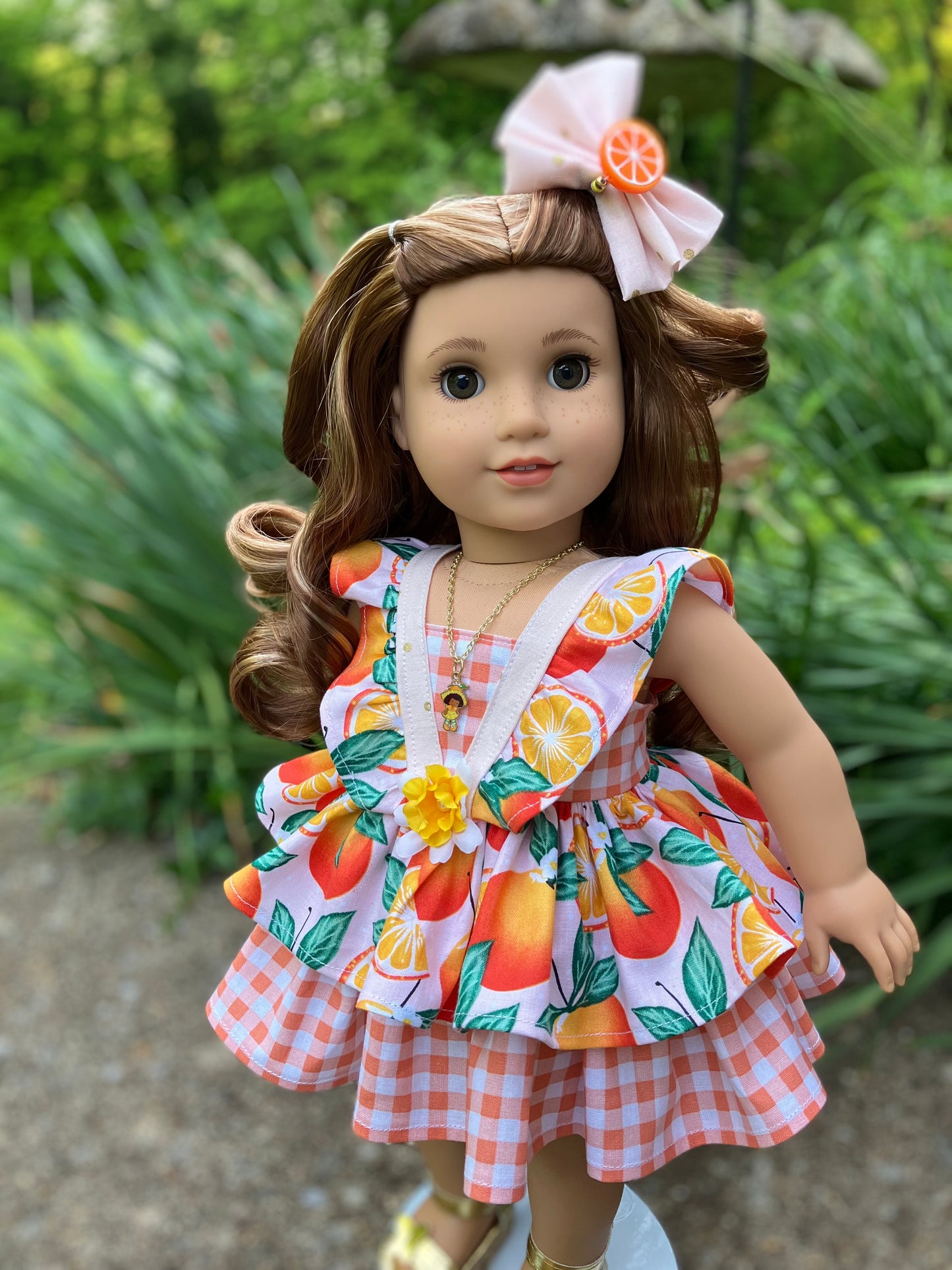 Orange Blossom Outfit for 18 Inch Doll