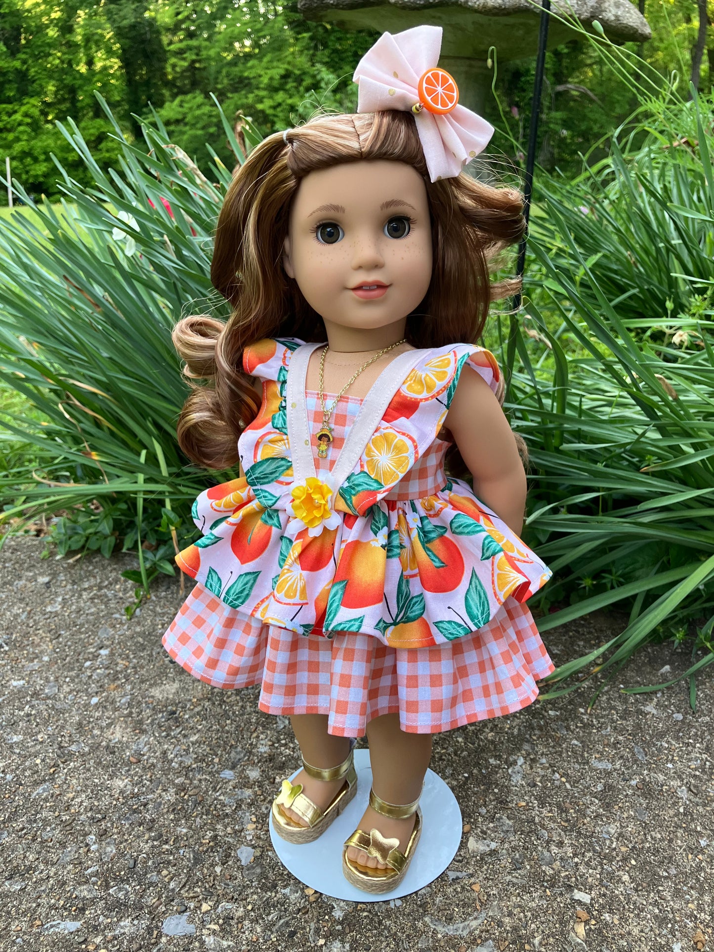 Orange Blossom Outfit for 18 Inch Doll