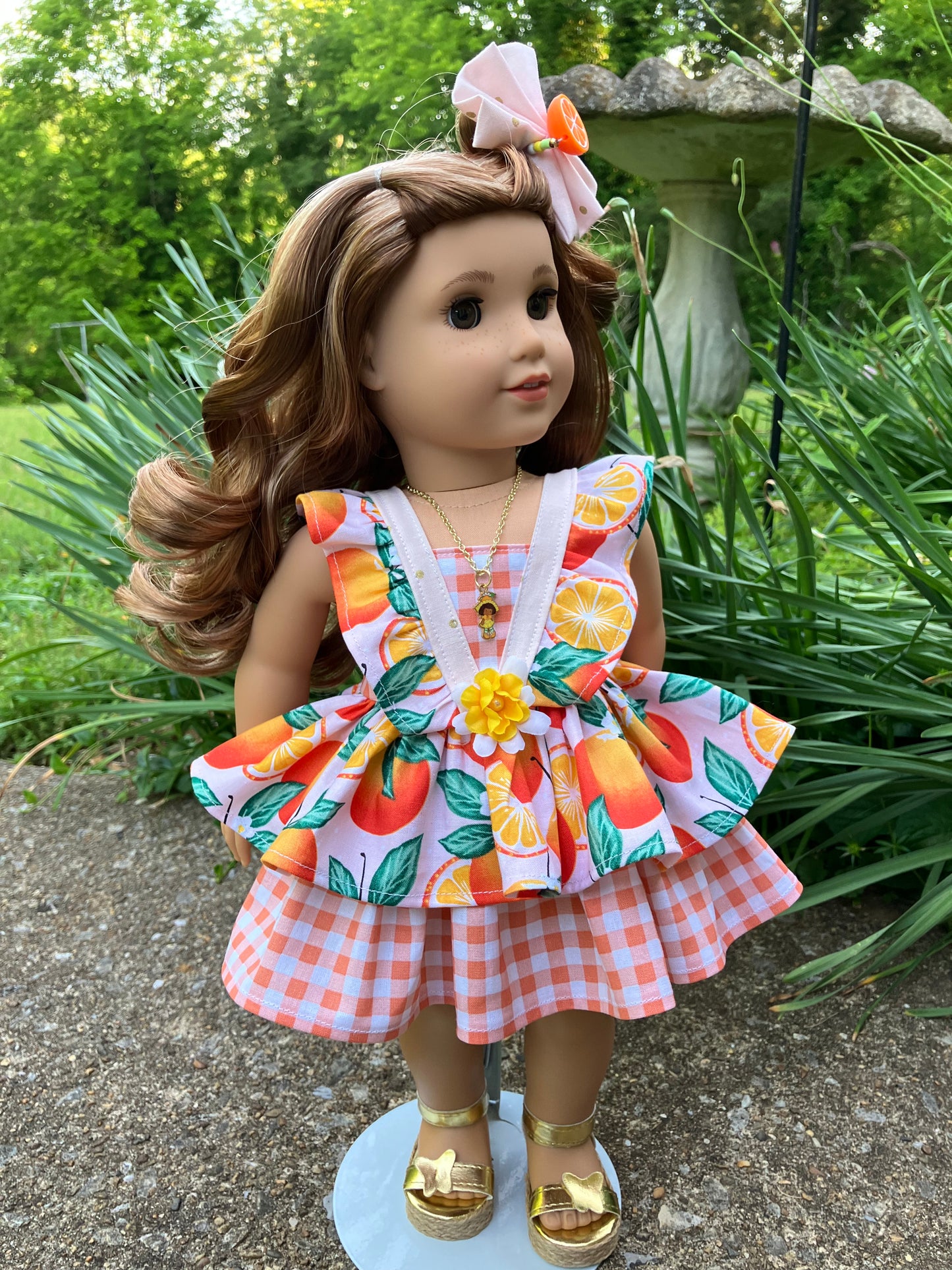 Orange Blossom Outfit for 18 Inch Doll