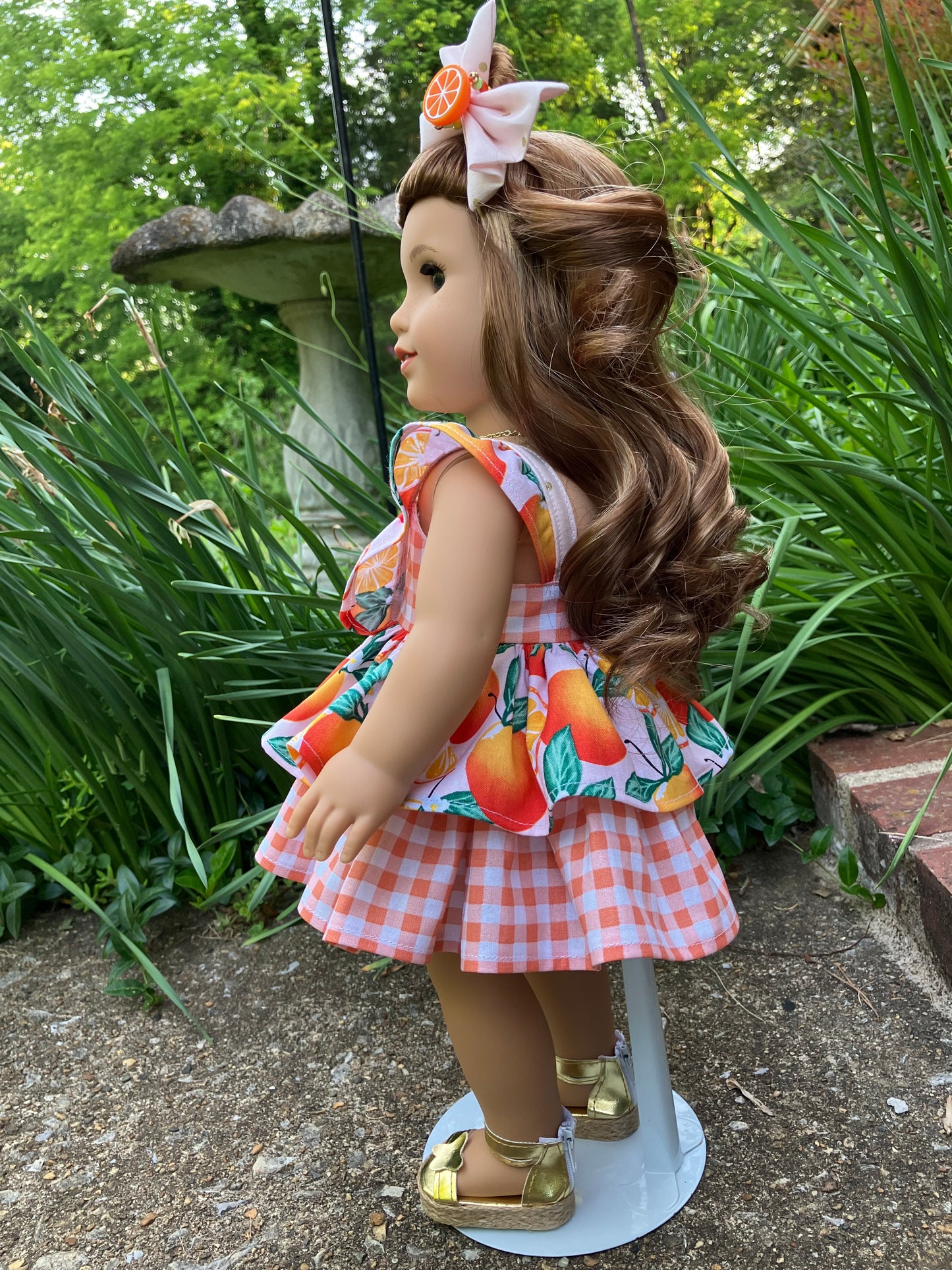 Orange Blossom Outfit for 18 Inch Doll