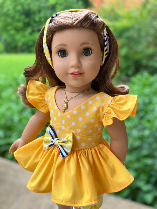 Lemon Meringue Outfit for 18 Inch Doll