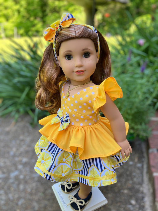 Lemon Meringue Outfit for 18 Inch Doll