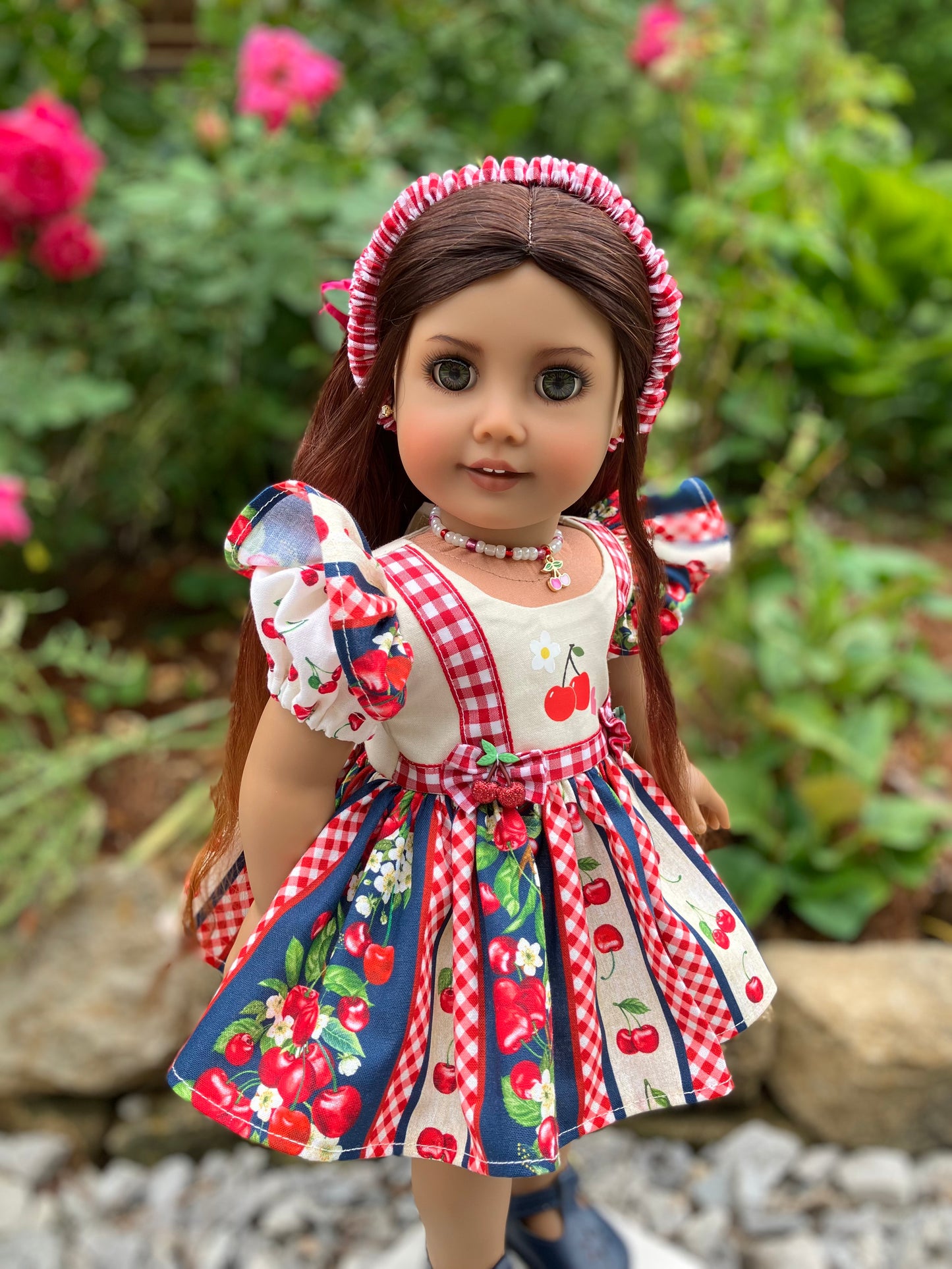 Cherry Cuddler Outfit for 18 Inch American Girl Doll