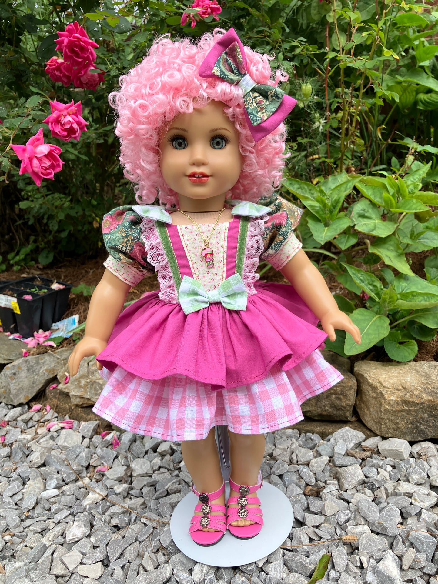 Raspberry Tart Outfit for 18 Inch American Girl Doll