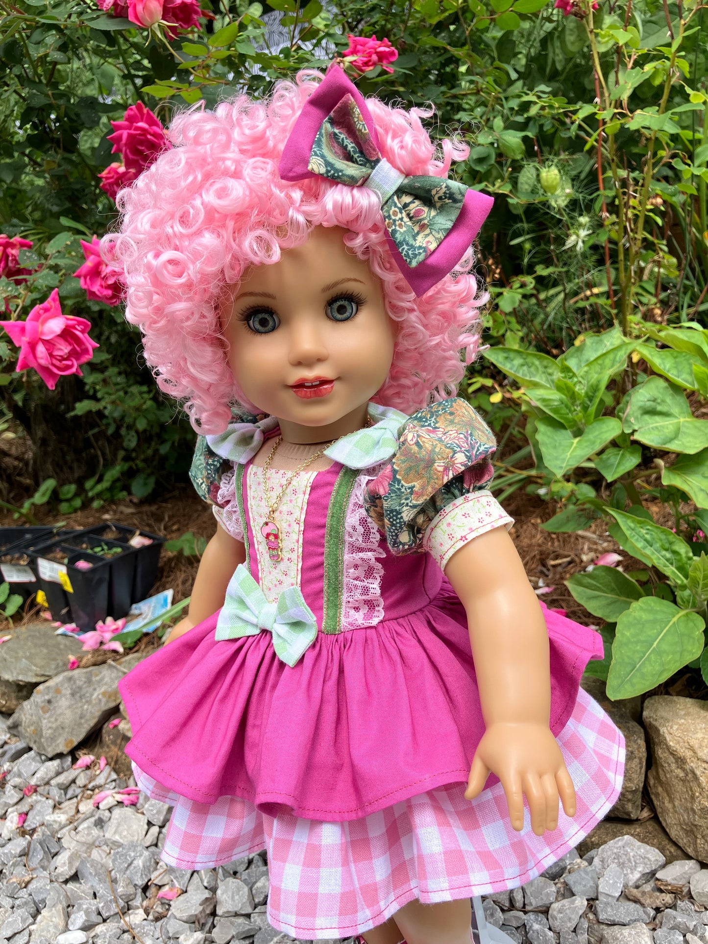 Raspberry Tart Outfit for 18 Inch American Girl Doll