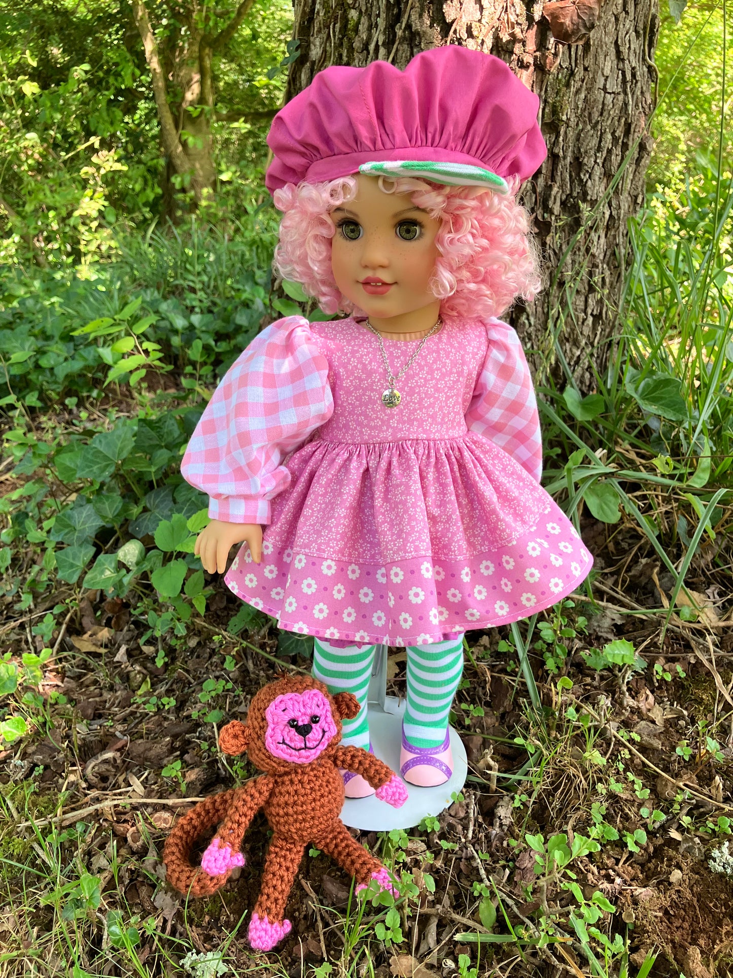 Custom American Girl Doll - Raspberry Tart & Rhubarb the Monkey