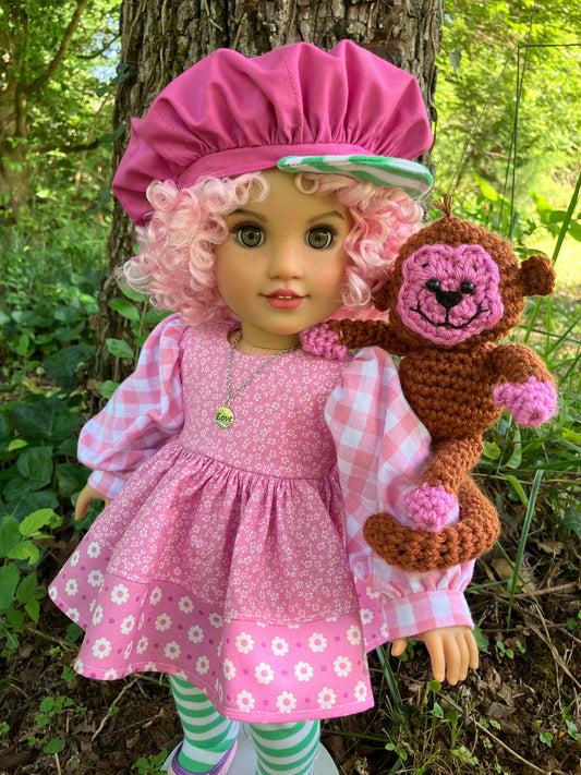 Custom American Girl Doll - Raspberry Tart & Rhubarb the Monkey