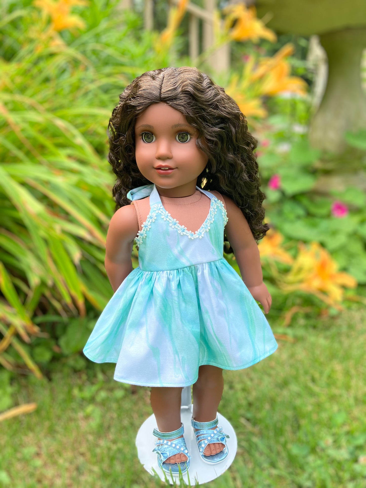 Aqua Waves Summer Outfit for 18 Inch American Girl Doll