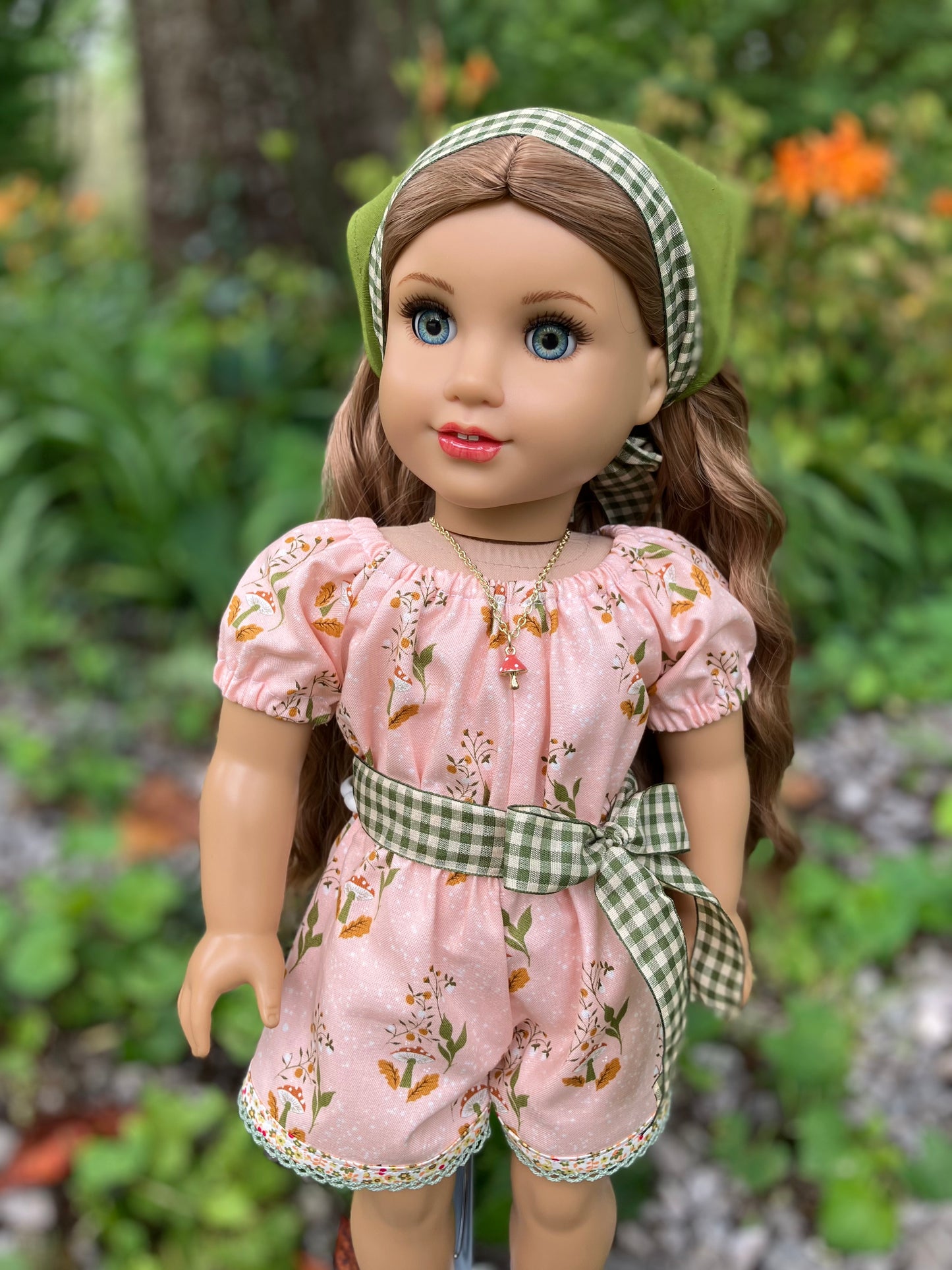 Mushroom Forest Jumpsuit for American Girl 18 Inch Doll Romper