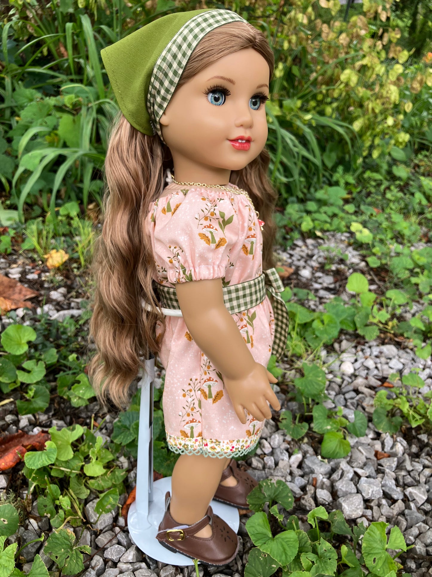 Mushroom Forest Jumpsuit for American Girl 18 Inch Doll Romper