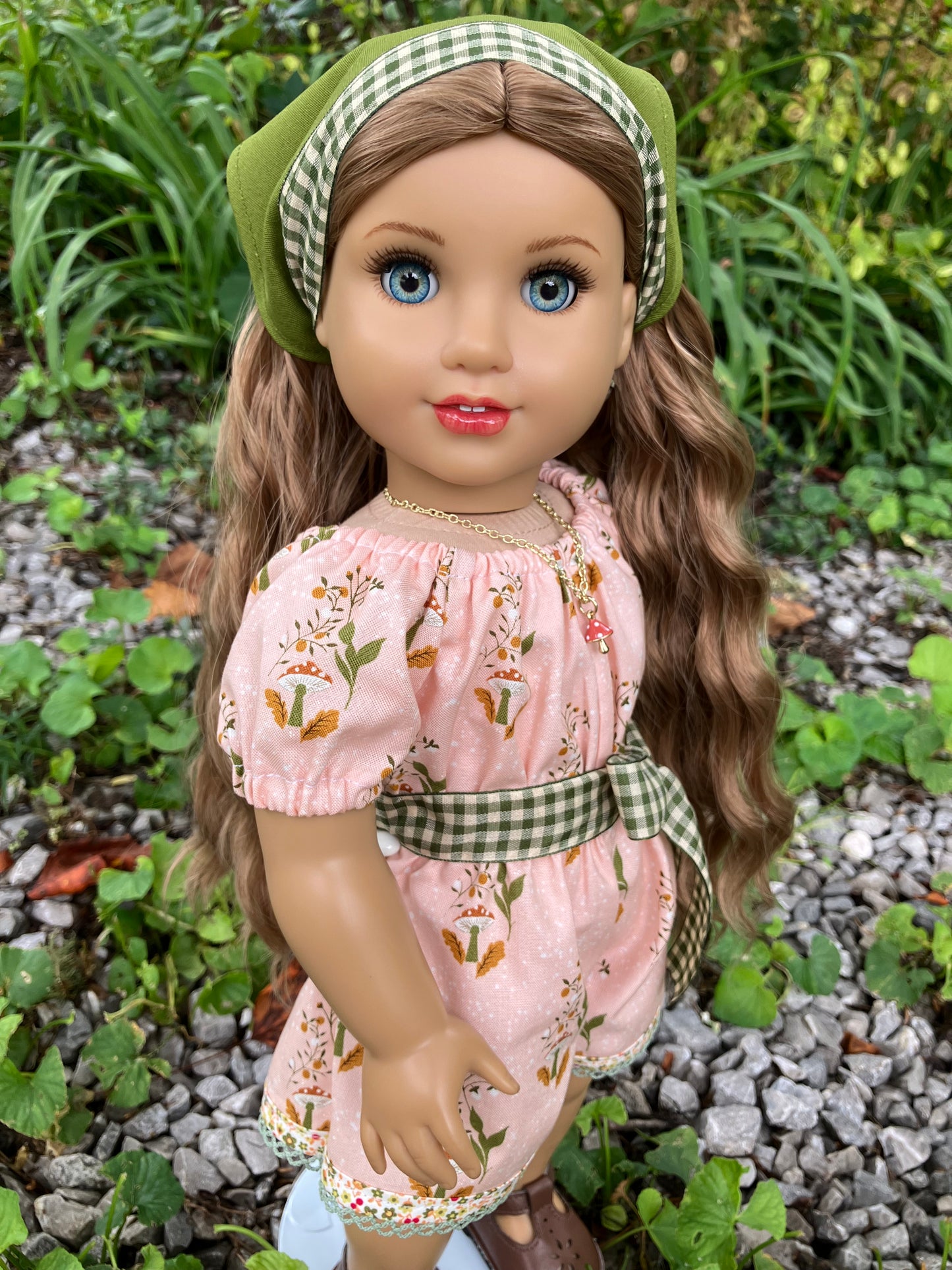 Mushroom Forest Jumpsuit for American Girl 18 Inch Doll Romper