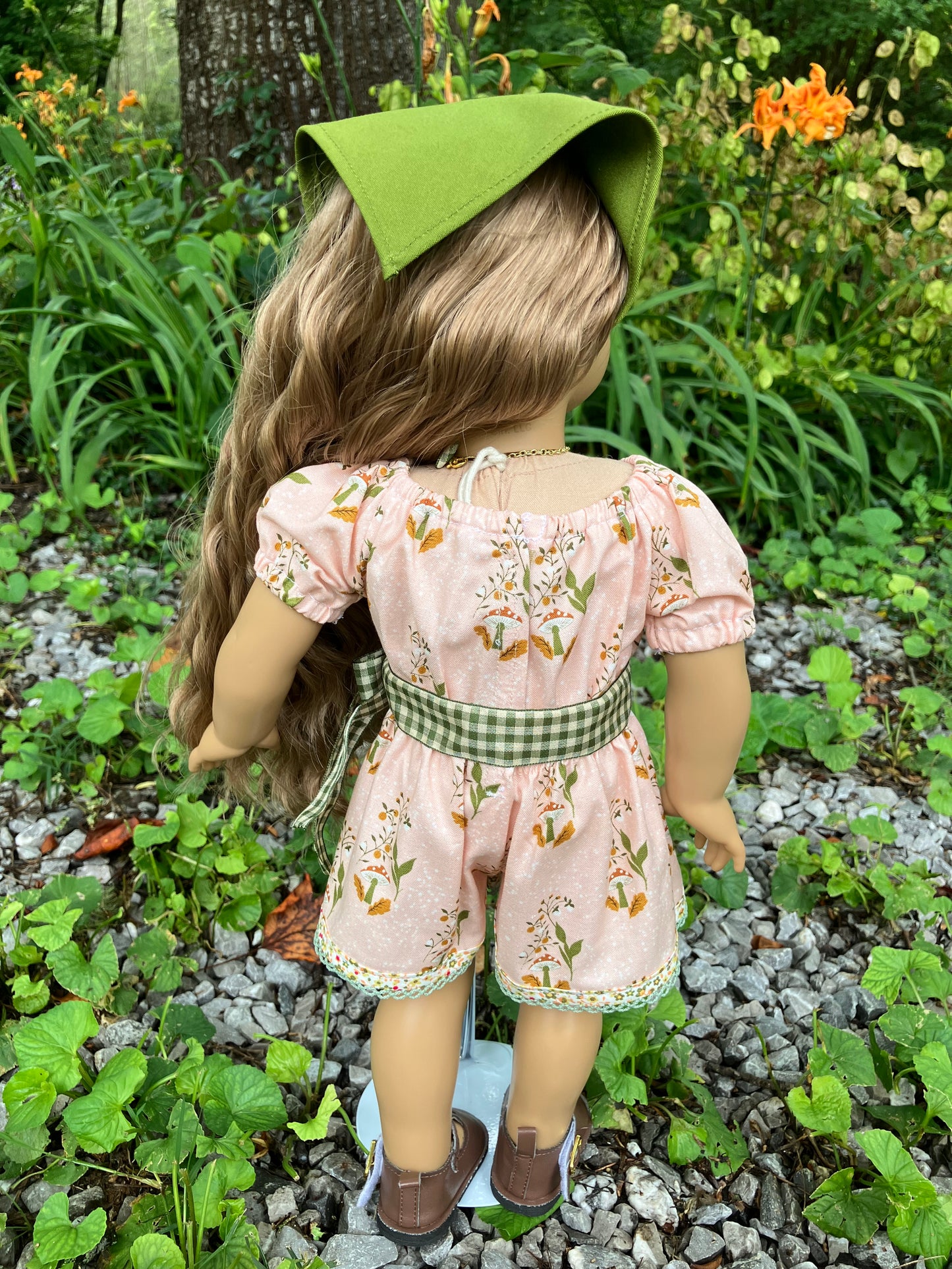 Mushroom Forest Jumpsuit for American Girl 18 Inch Doll Romper