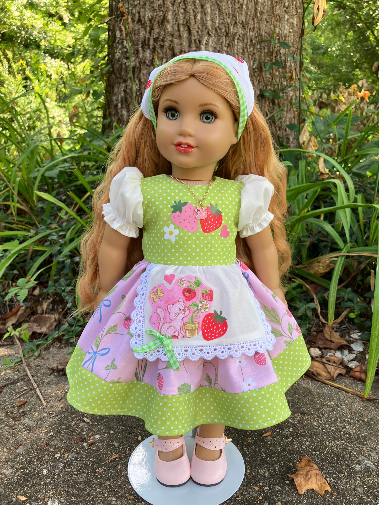 Strawberry Shortcake's Kitten Custard Outfit for 18 Inch American Girl Doll