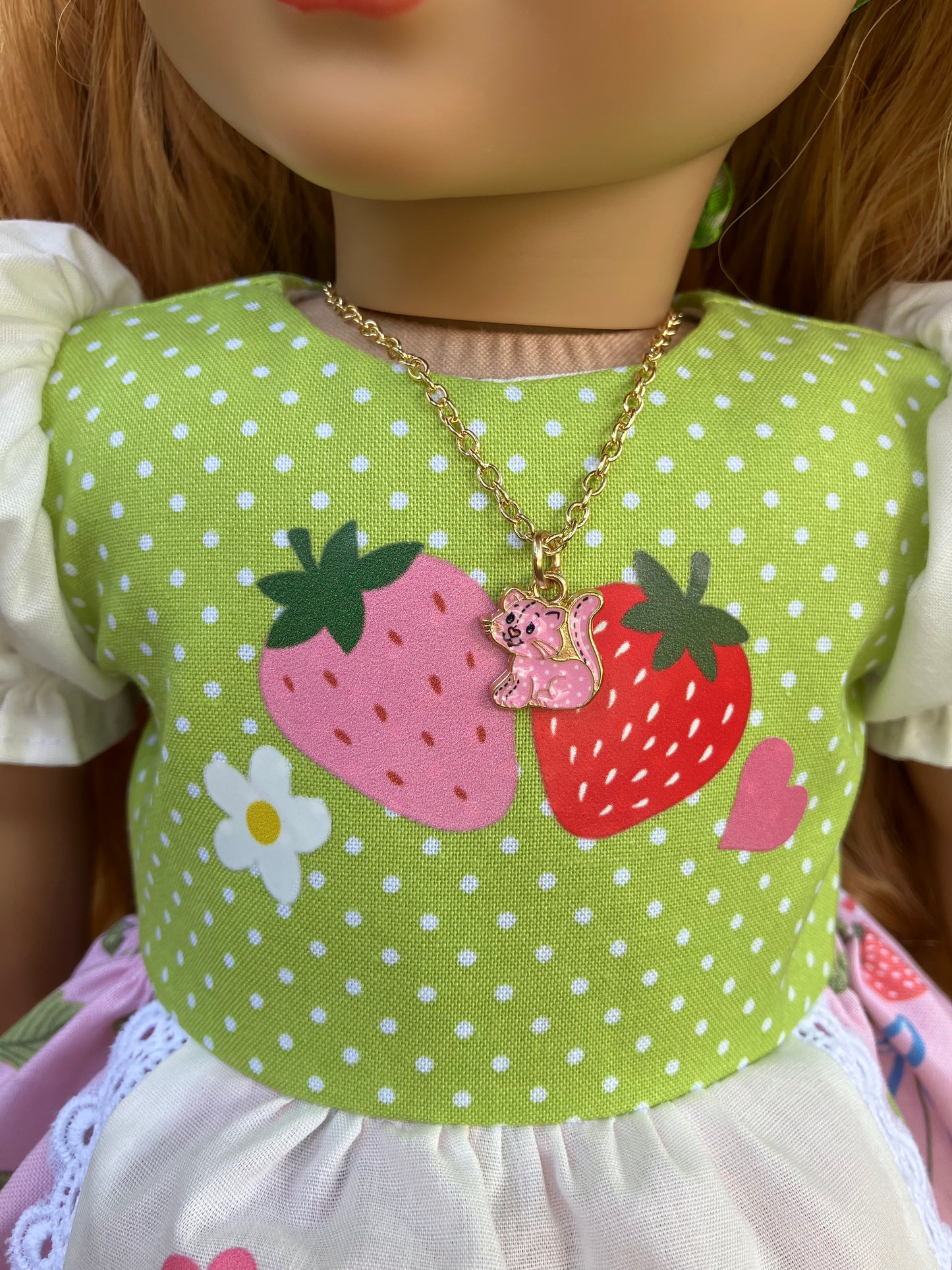 Strawberry Shortcake's Kitten Custard Outfit for 18 Inch American Girl Doll