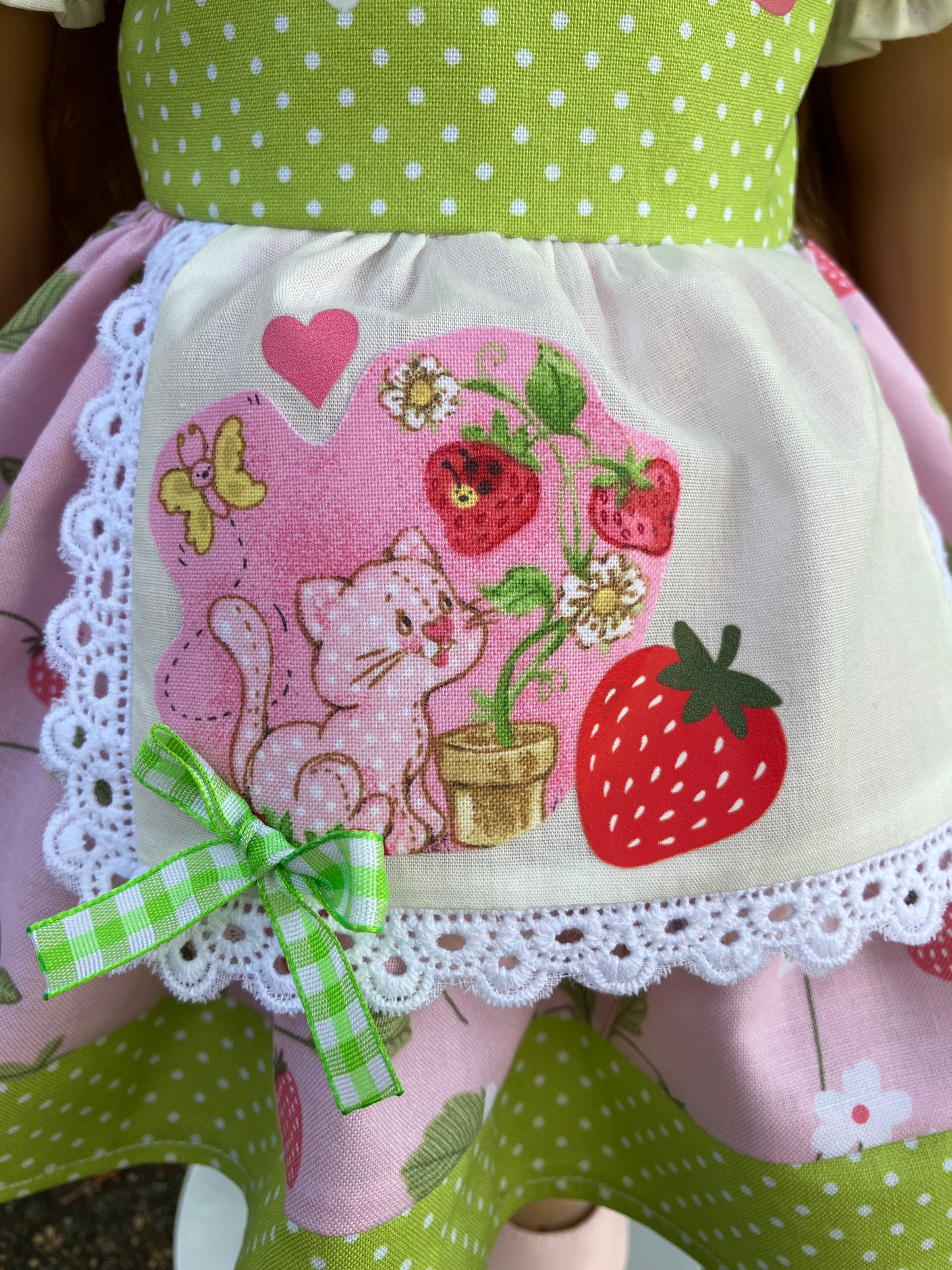 Strawberry Shortcake's Kitten Custard Outfit for 18 Inch American Girl Doll
