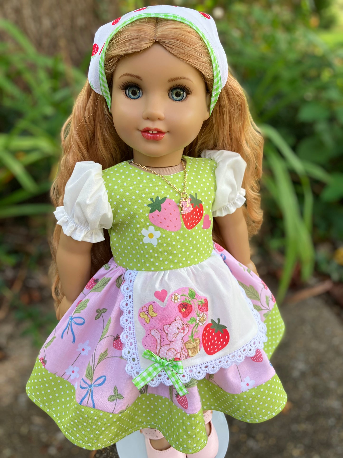 Strawberry Shortcake's Kitten Custard Outfit for 18 Inch American Girl Doll