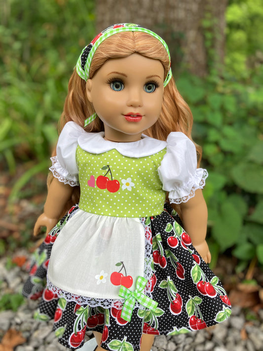 Cherries Jubilee Outfit for 18 Inch American Girl Doll