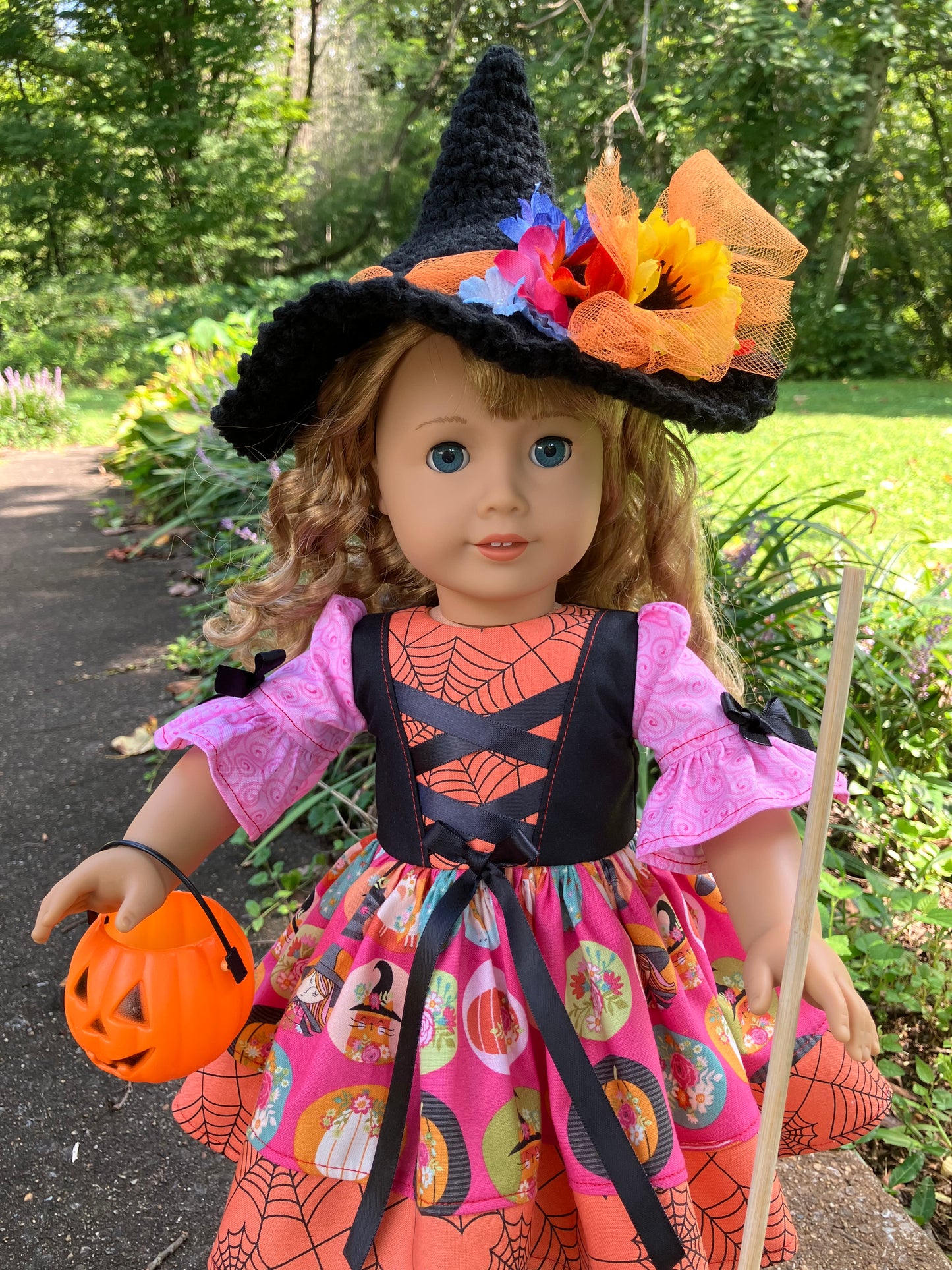 Spooky Halloween Witch Outfit for 18 Inch American Girl Doll