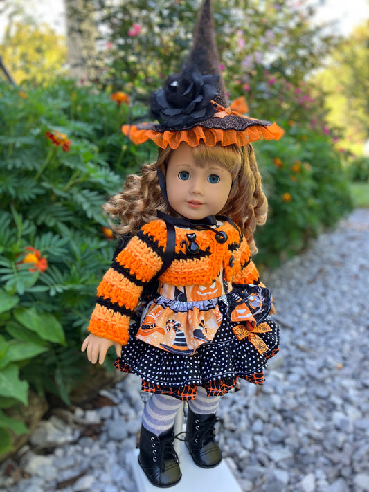 Hocus Pocus Halloween Witch Outfit for 18 Inch American Girl Doll