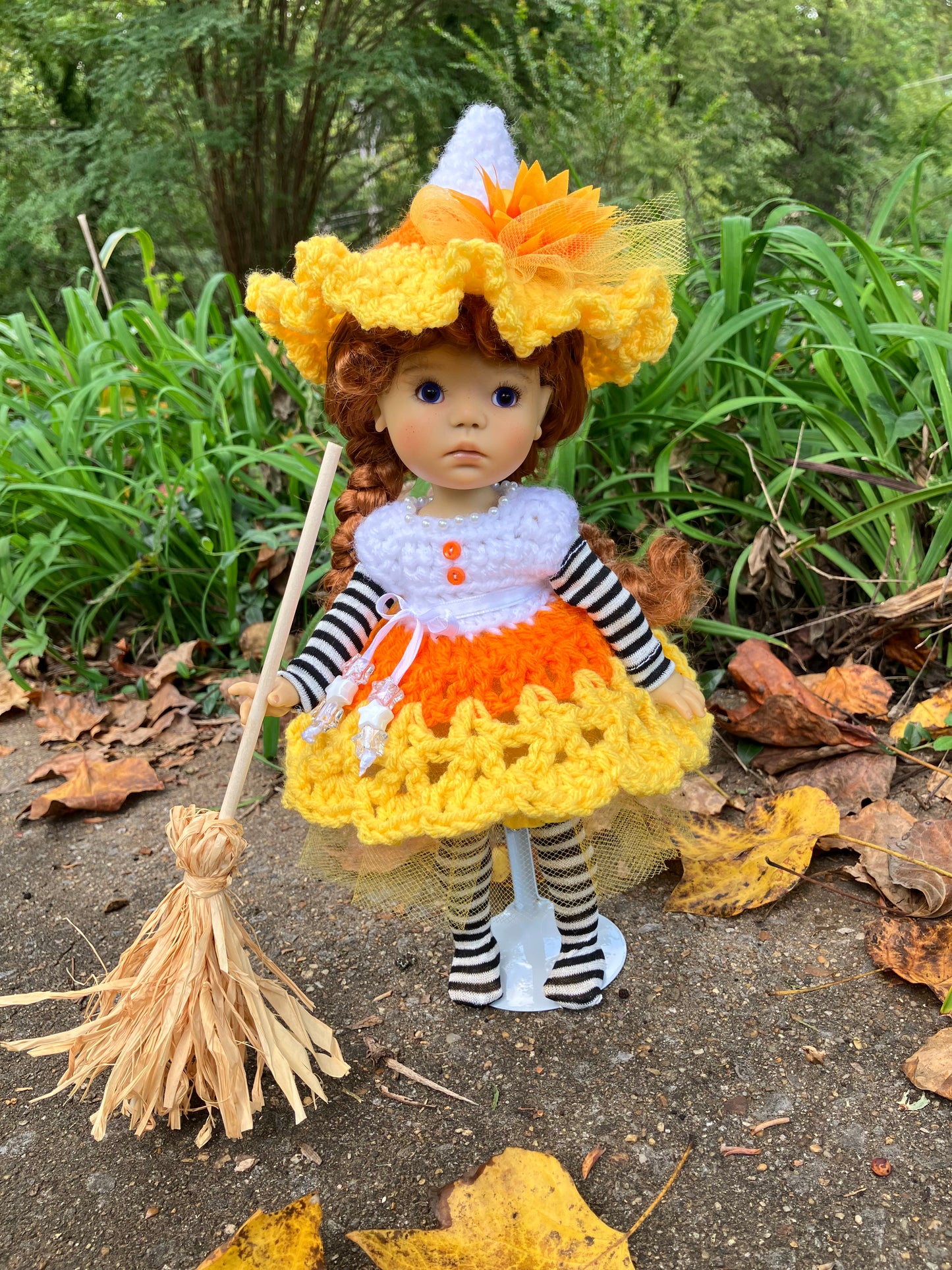 Candy Corn Witch Outfit for 11 Inch Meadowdoll Dumpling
