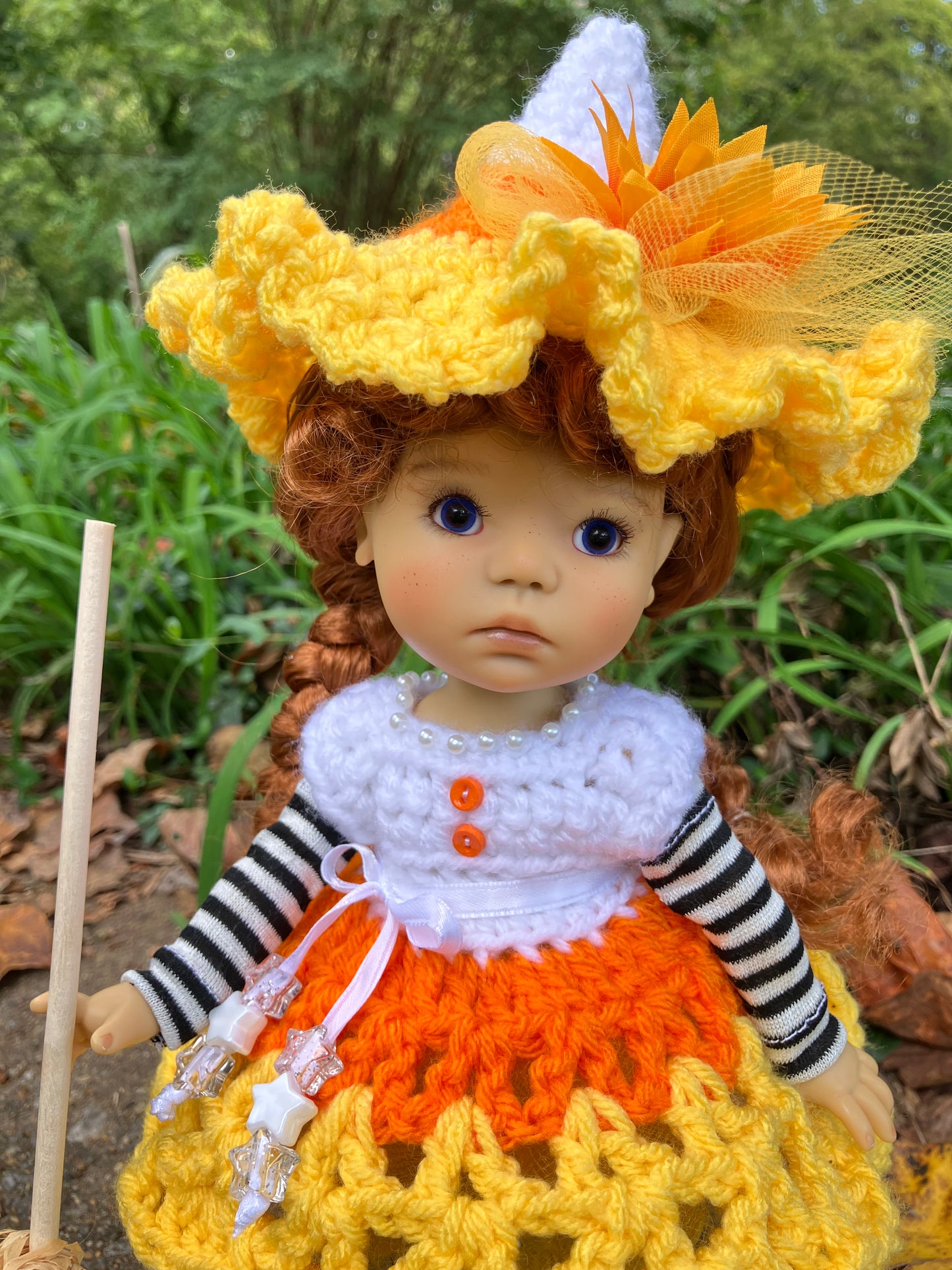 Candy Corn Witch Outfit for 11 Inch Meadowdoll Dumpling