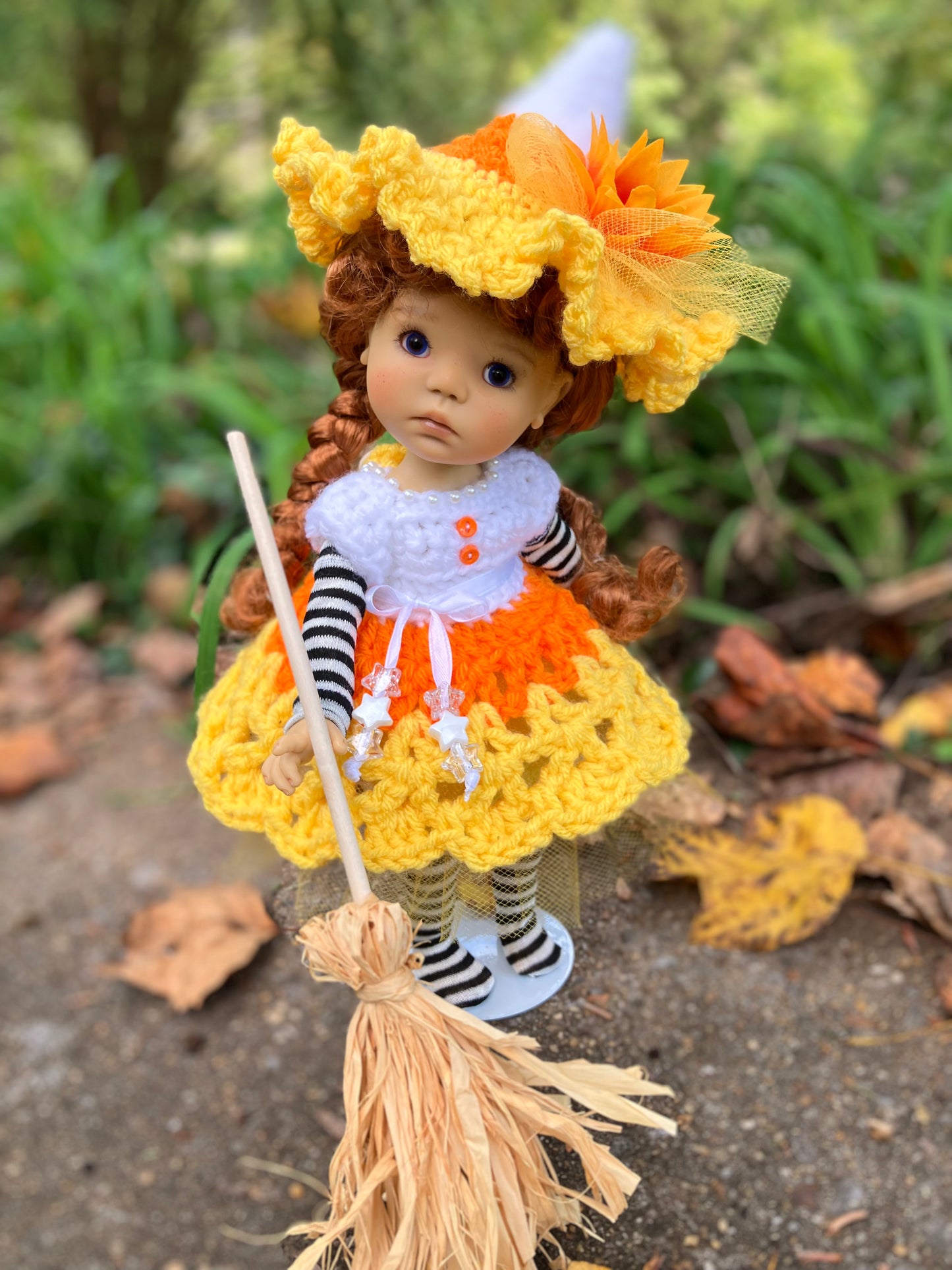 Candy Corn Witch Outfit for 11 Inch Meadowdoll Dumpling