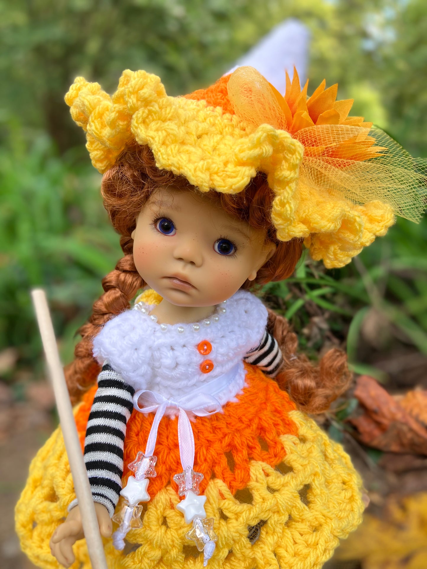 Candy Corn Witch Outfit for 11 Inch Meadowdoll Dumpling