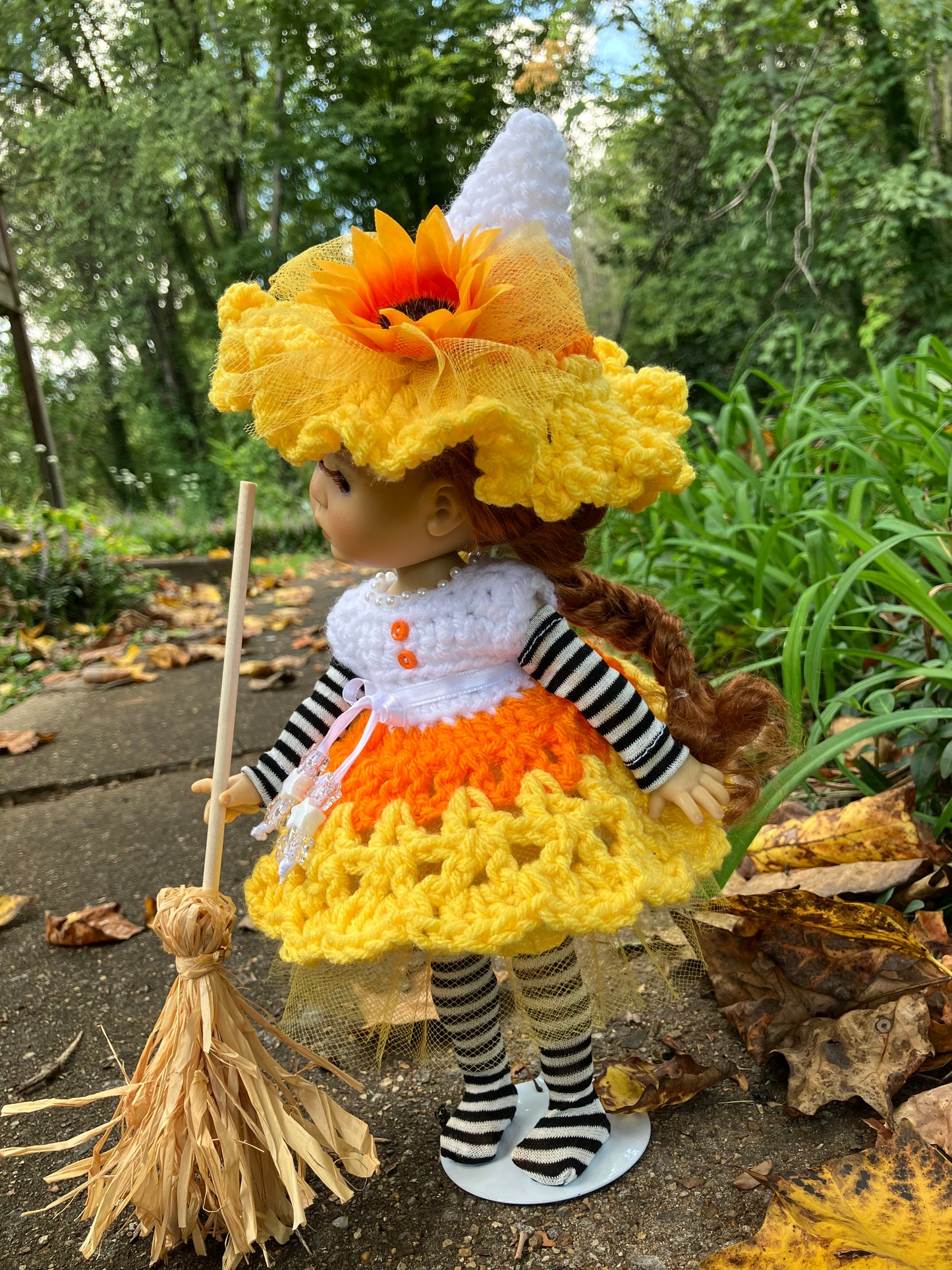 Candy Corn Witch Outfit for 11 Inch Meadowdoll Dumpling