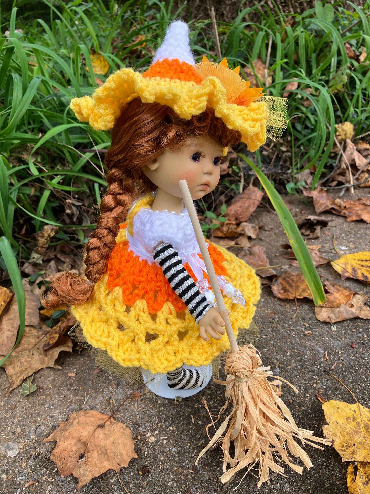 Candy Corn Witch Outfit for 11 Inch Meadowdoll Dumpling