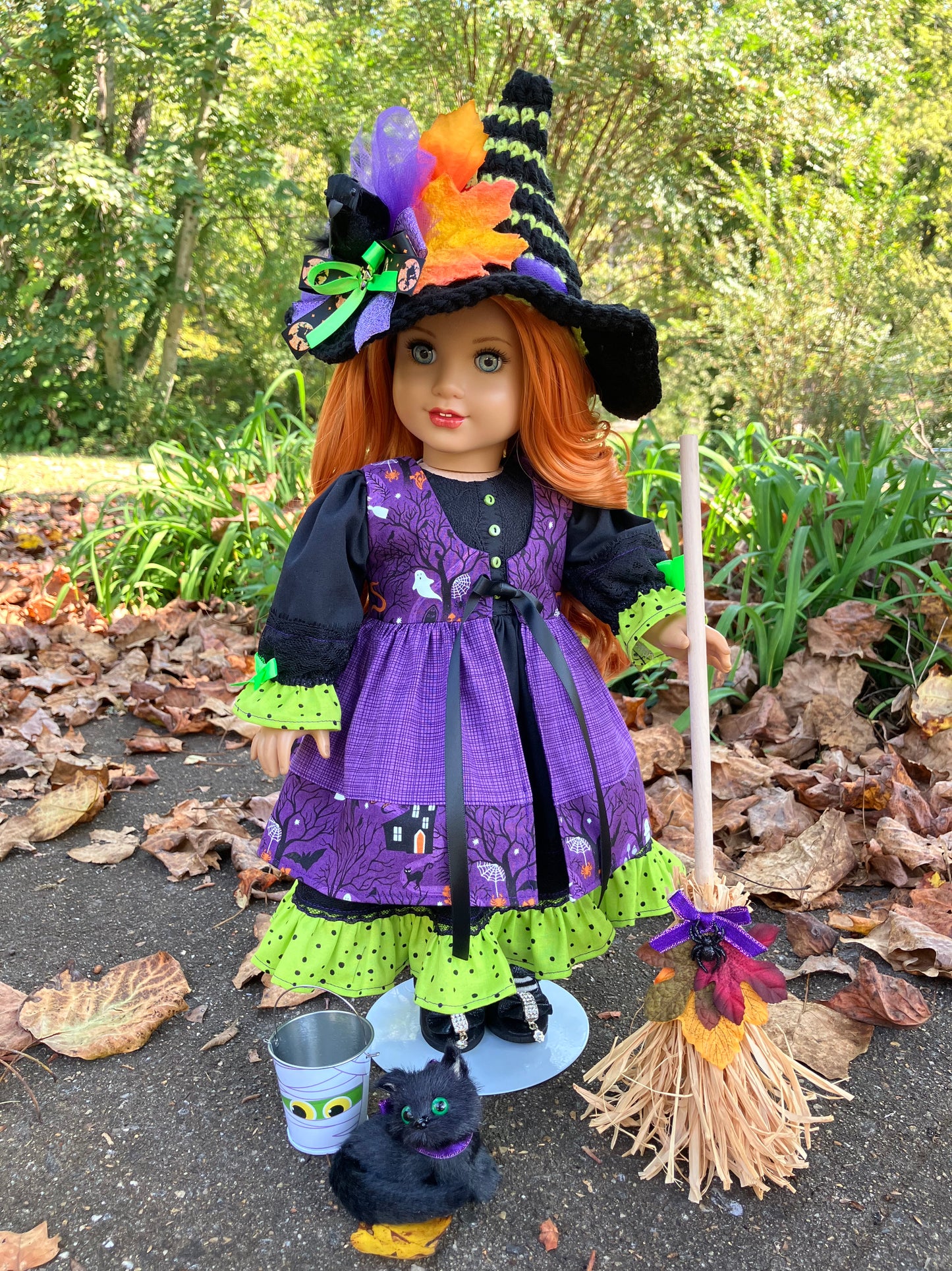 Spooky Halloween Witch Outfit for 18 Inch American Girl Doll