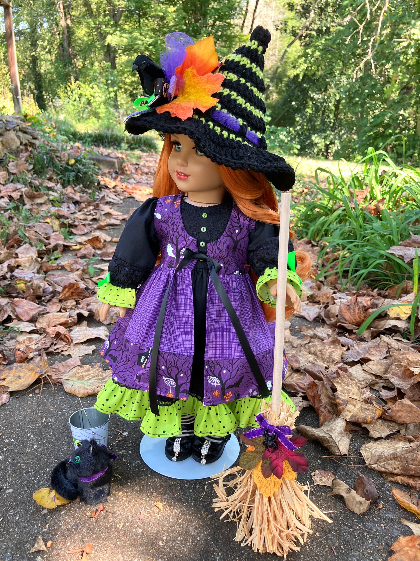 Spooky Halloween Witch Outfit for 18 Inch American Girl Doll