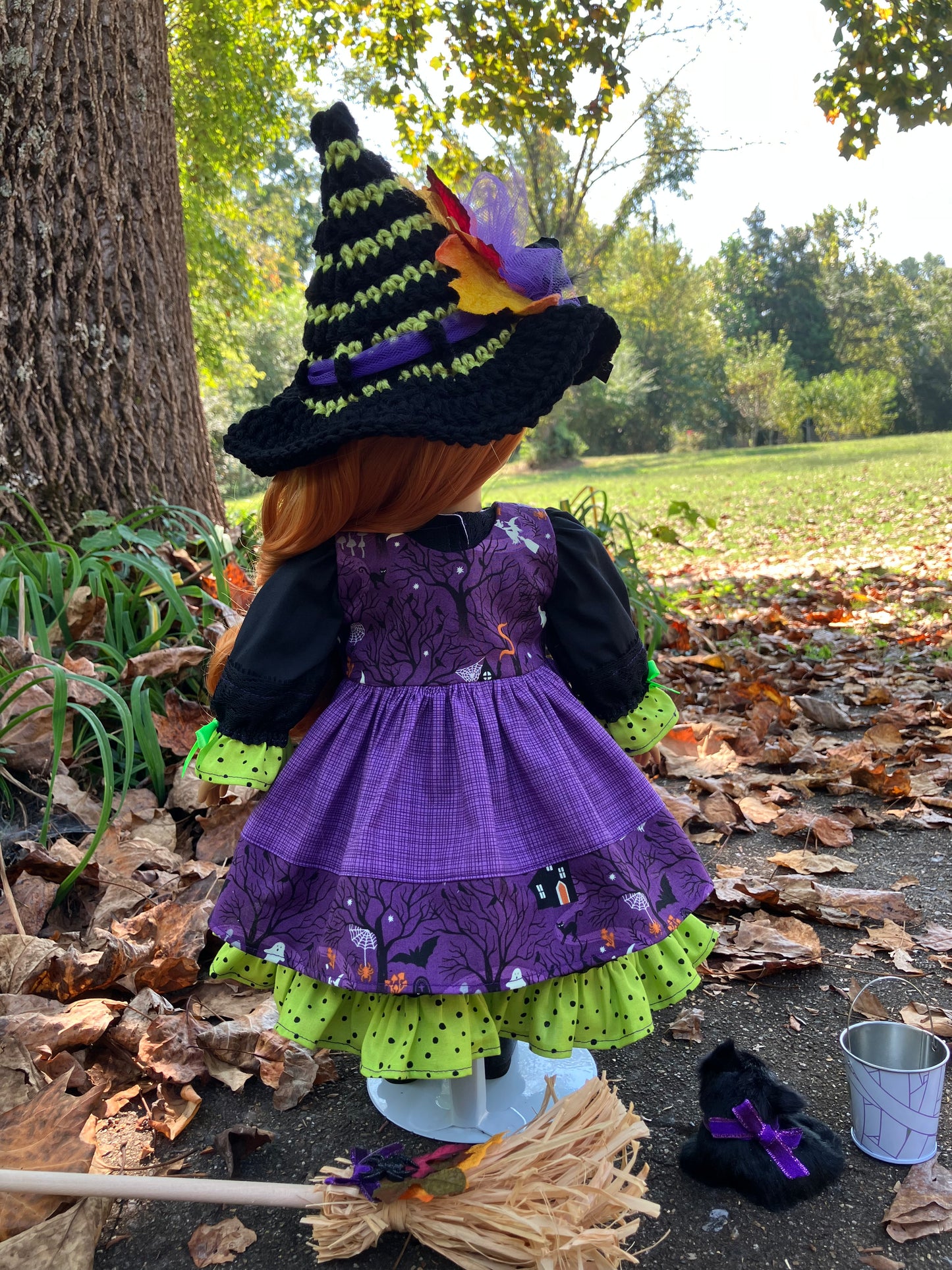 Spooky Halloween Witch Outfit for 18 Inch American Girl Doll