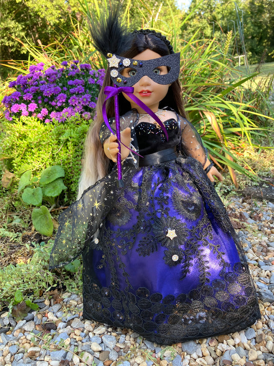Custom Halloween-Themed October Outfit for 18 Inch Doll - "Evening of Enchantment"