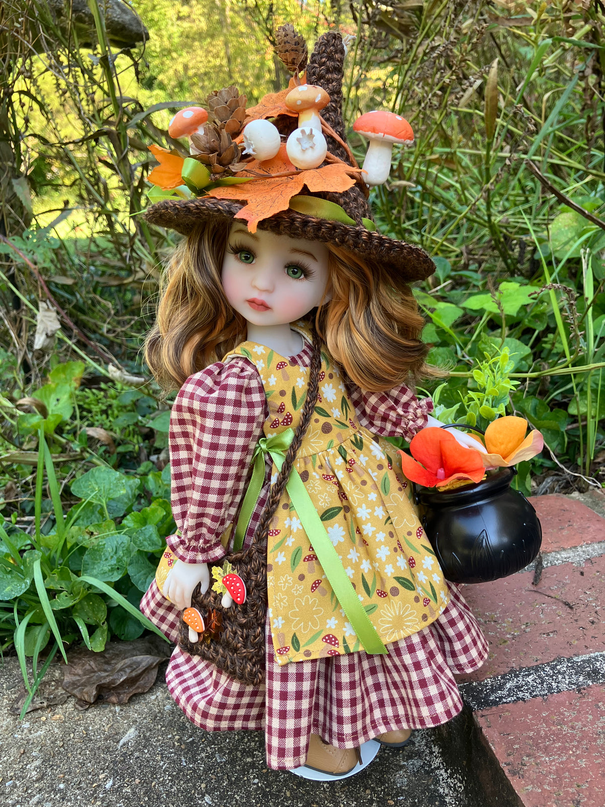 Woodland Witch Custom Halloween Ruby Red Fashion Friends Doll - Chrysanthemum