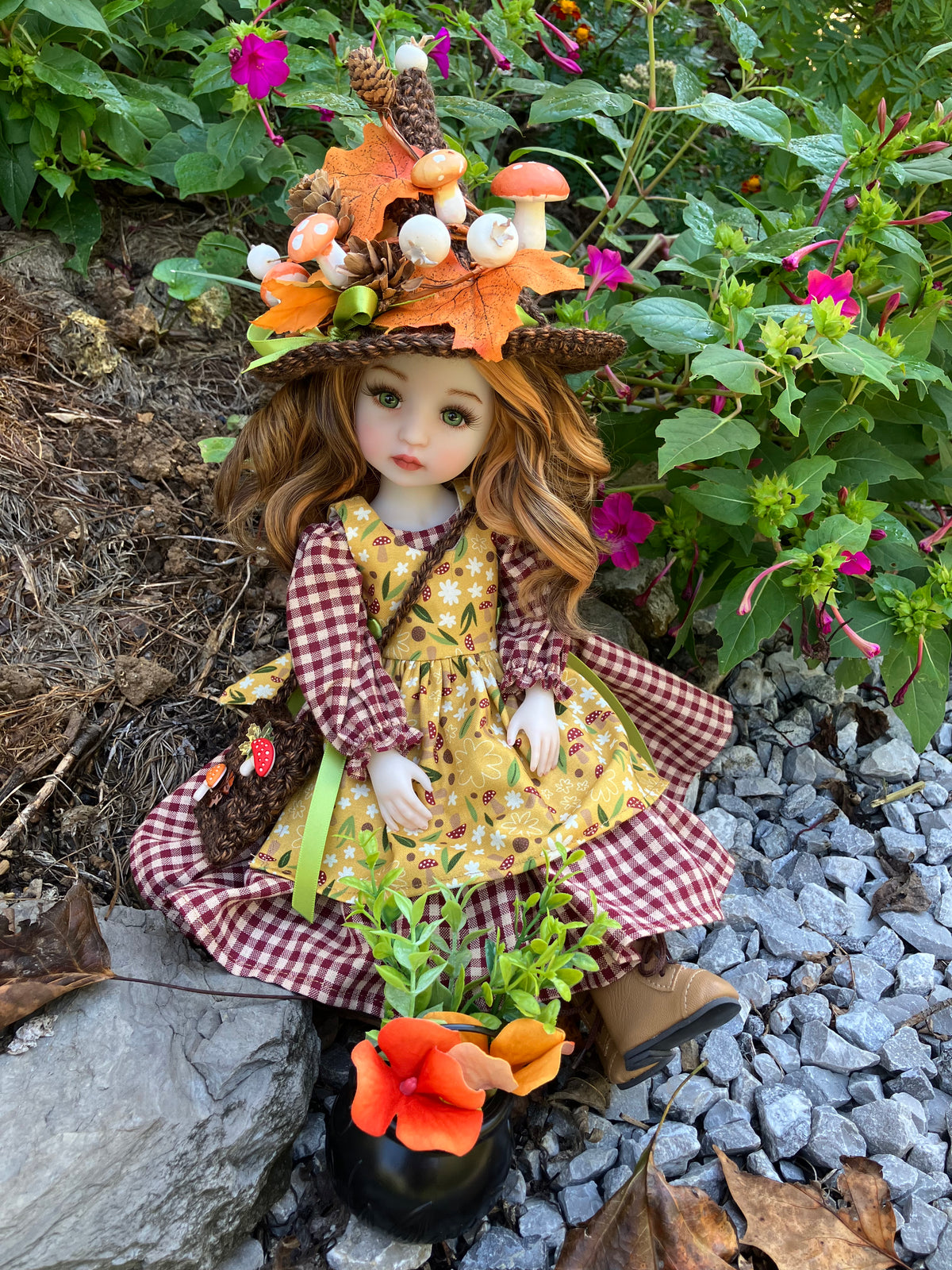 Woodland Witch Custom Halloween Ruby Red Fashion Friends Doll - Chrysanthemum