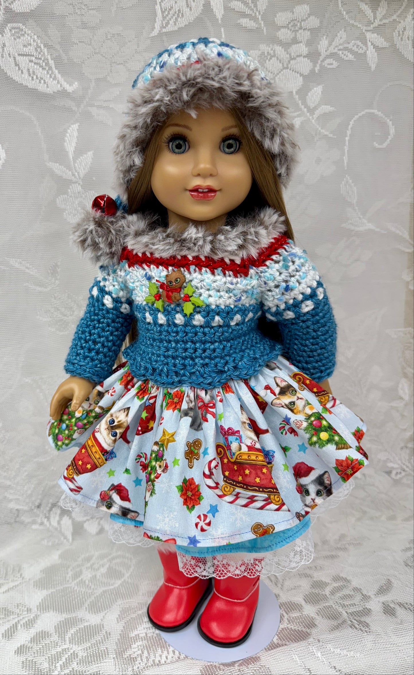 "Kittens for Christmas" Doll Outfit