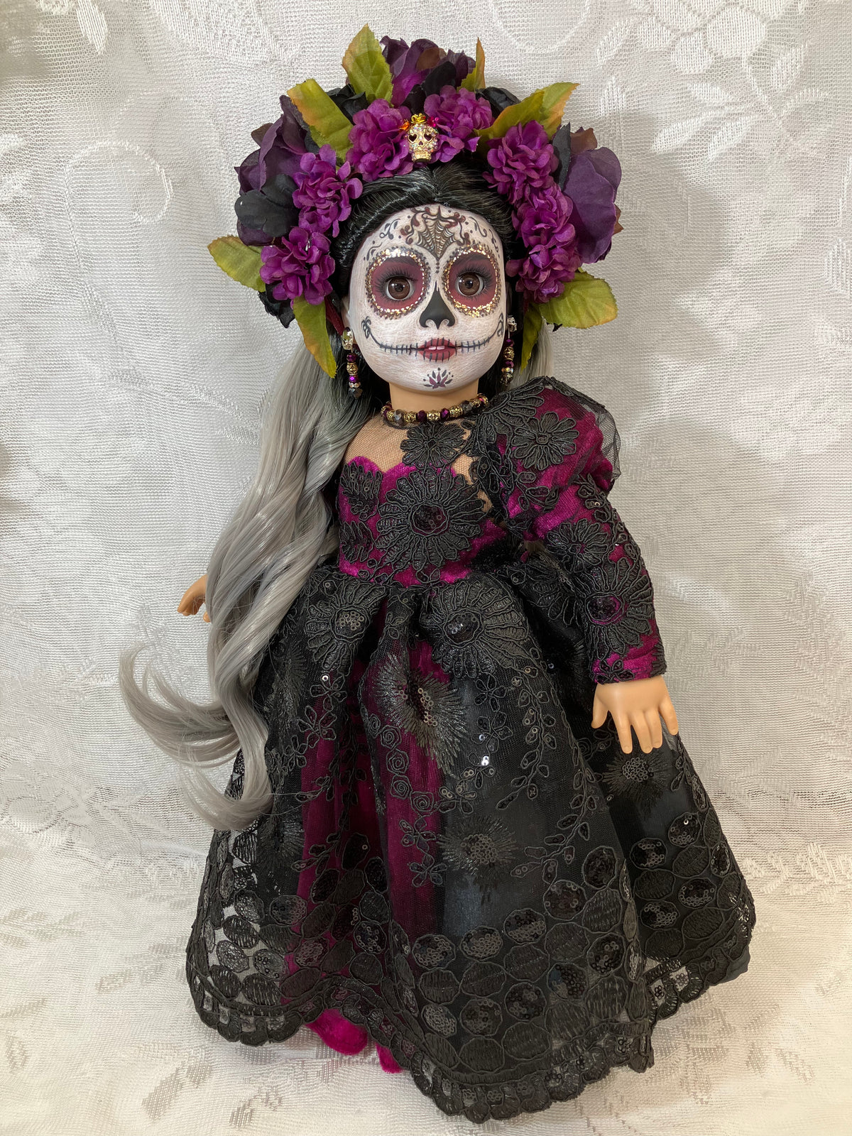 Custom Halloween Day of the Dead American Girl Doll - Rosa