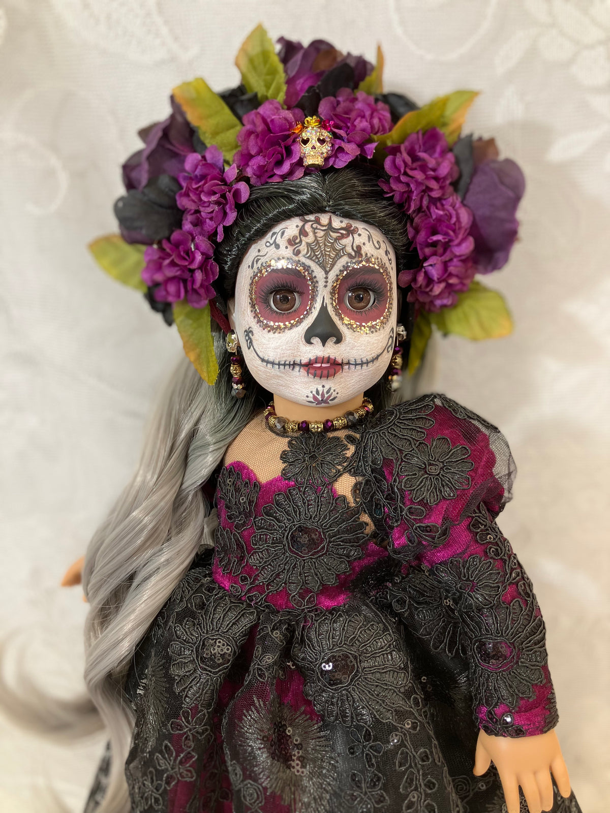 Custom Halloween Day of the Dead American Girl Doll - Rosa