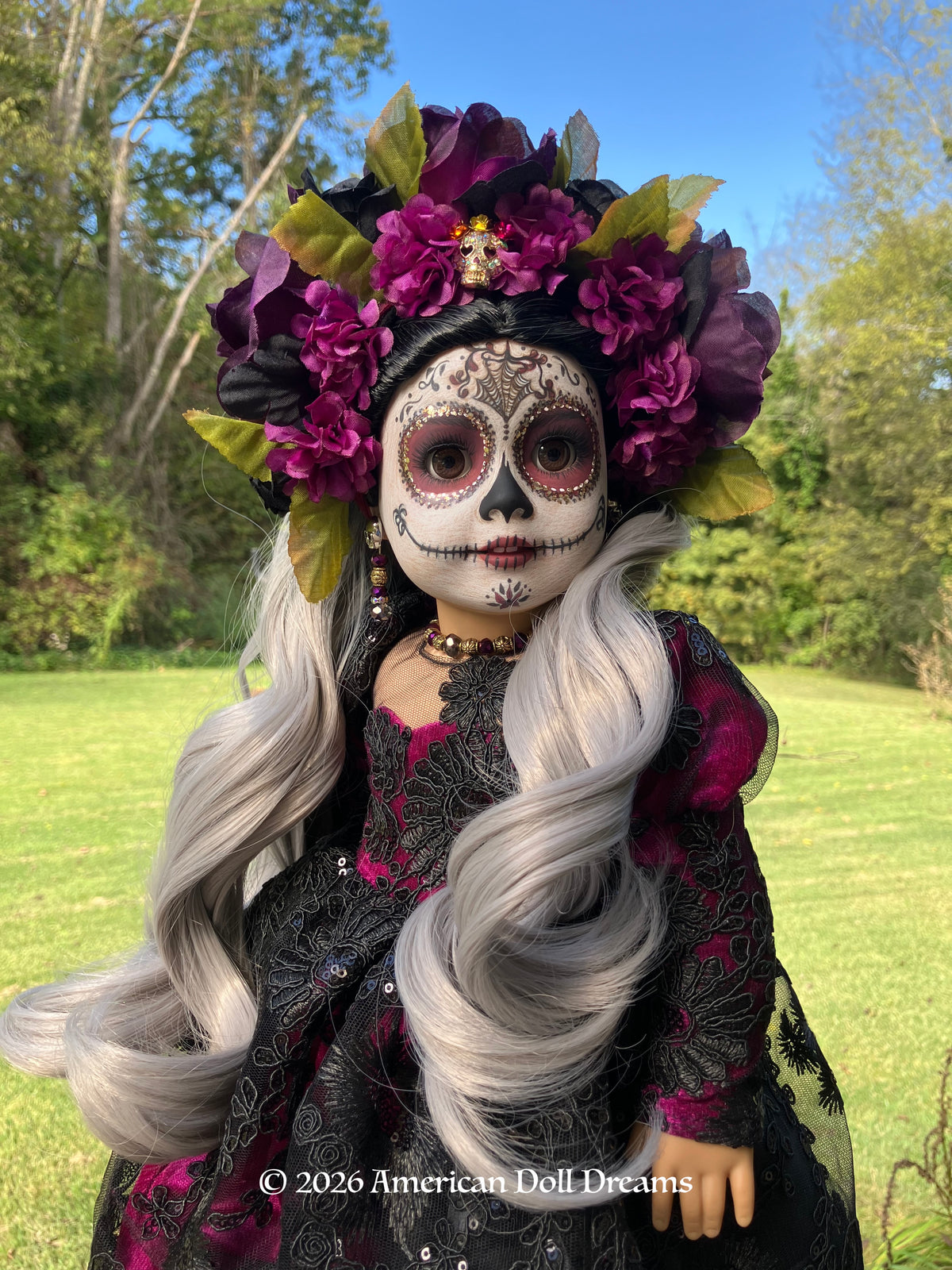 Custom Halloween Day of the Dead American Girl Doll - Rosa