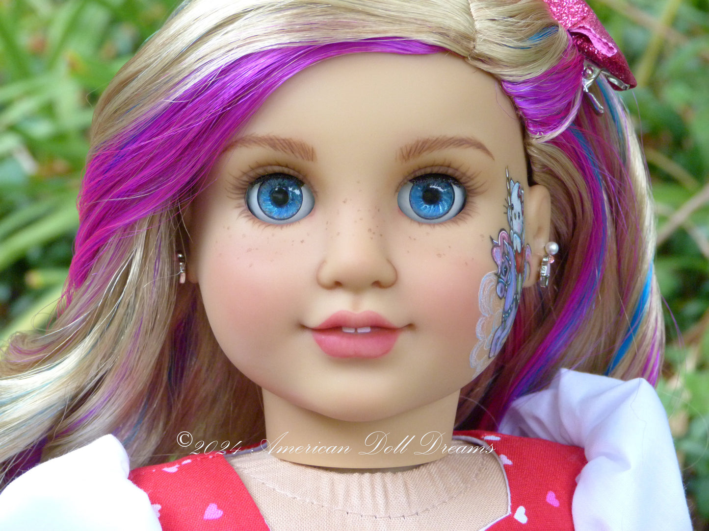 OOAK American Girl 18 Inch Doll Hand Painted Eyes Custom Kitty