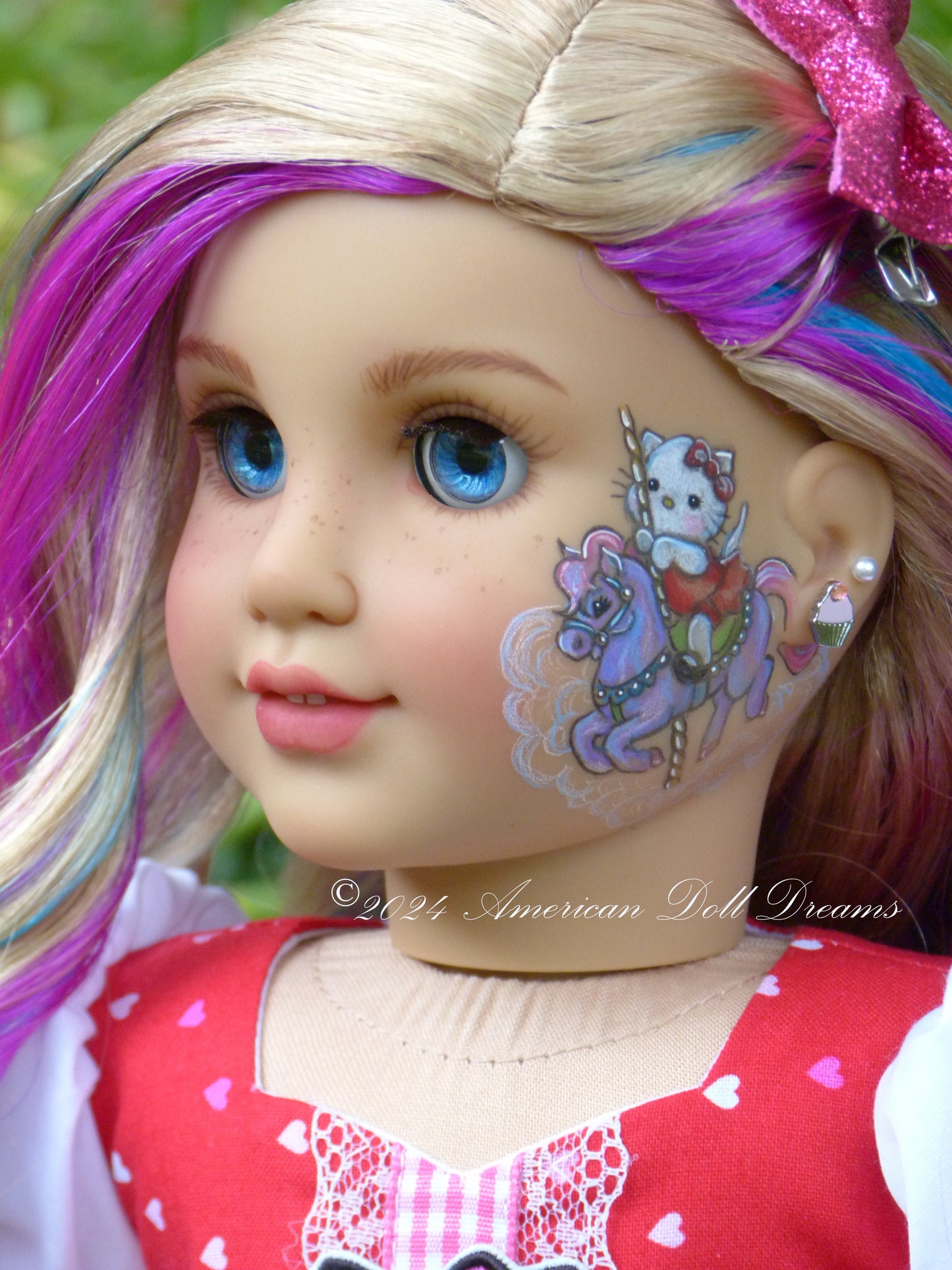 OOAK American Girl 18 Inch Doll Hand Painted Eyes Custom Kitty