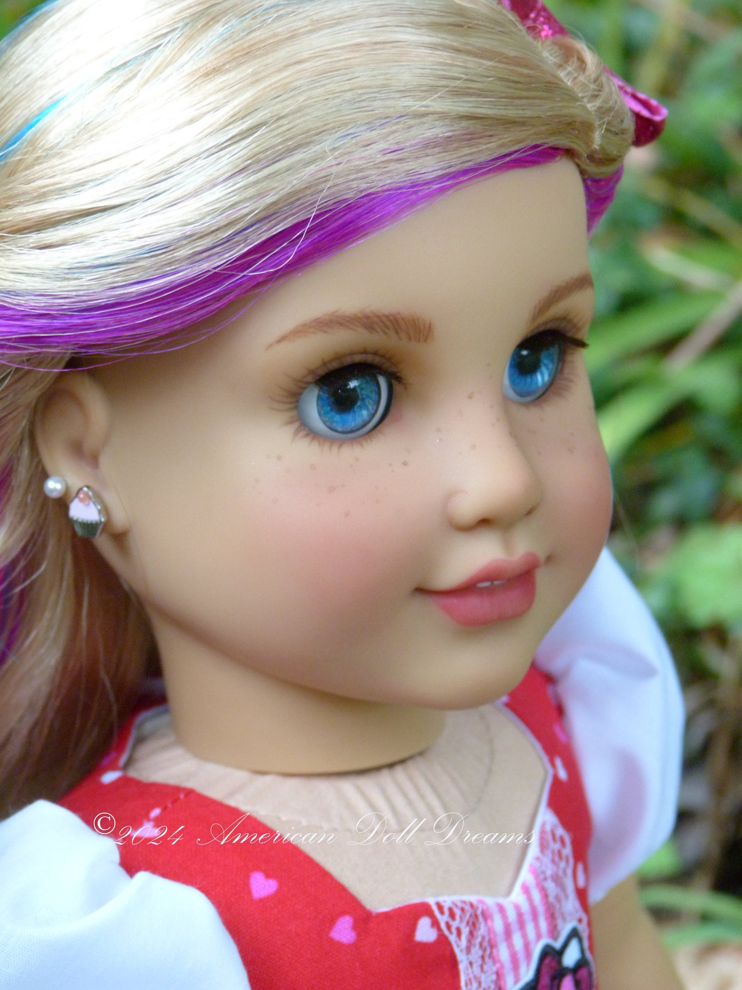 OOAK American Girl 18 Inch Doll Hand Painted Eyes Custom Kitty