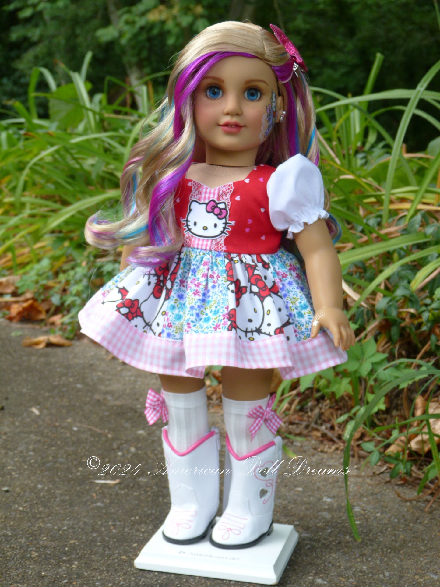 OOAK American Girl 18 Inch Doll Hand Painted Eyes Custom Kitty