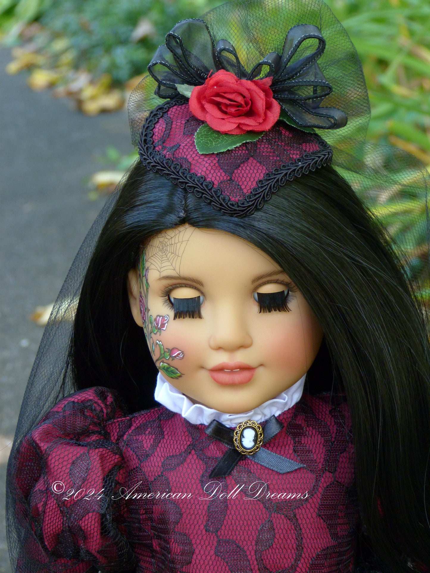 OOAK American Girl 18 Inch Doll Hand Painted Halloween Gothic Victorian Nocturne