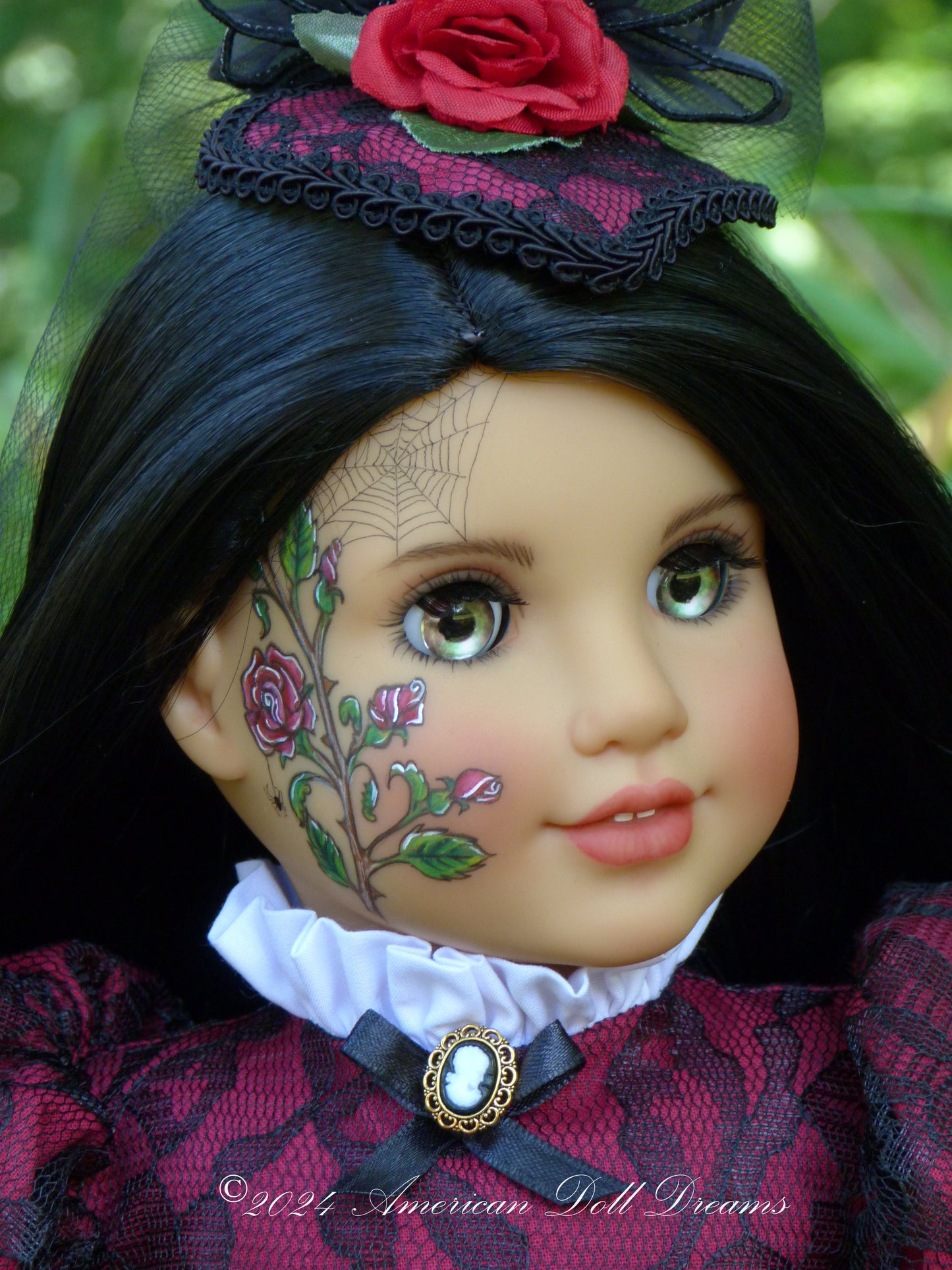 OOAK American Girl 18 Inch Doll Hand Painted Halloween Gothic Victorian Nocturne