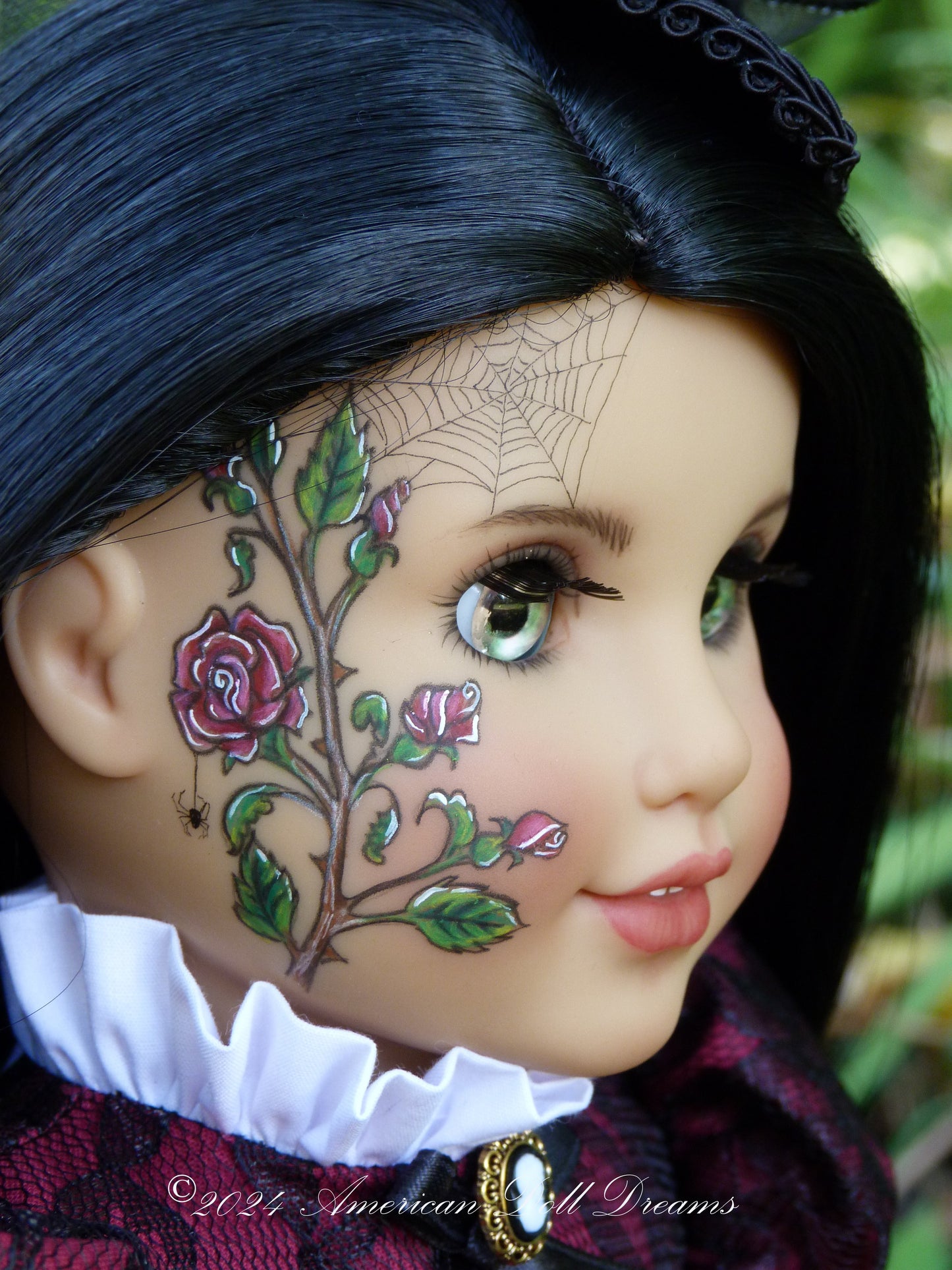 OOAK American Girl 18 Inch Doll Hand Painted Halloween Gothic Victorian Nocturne