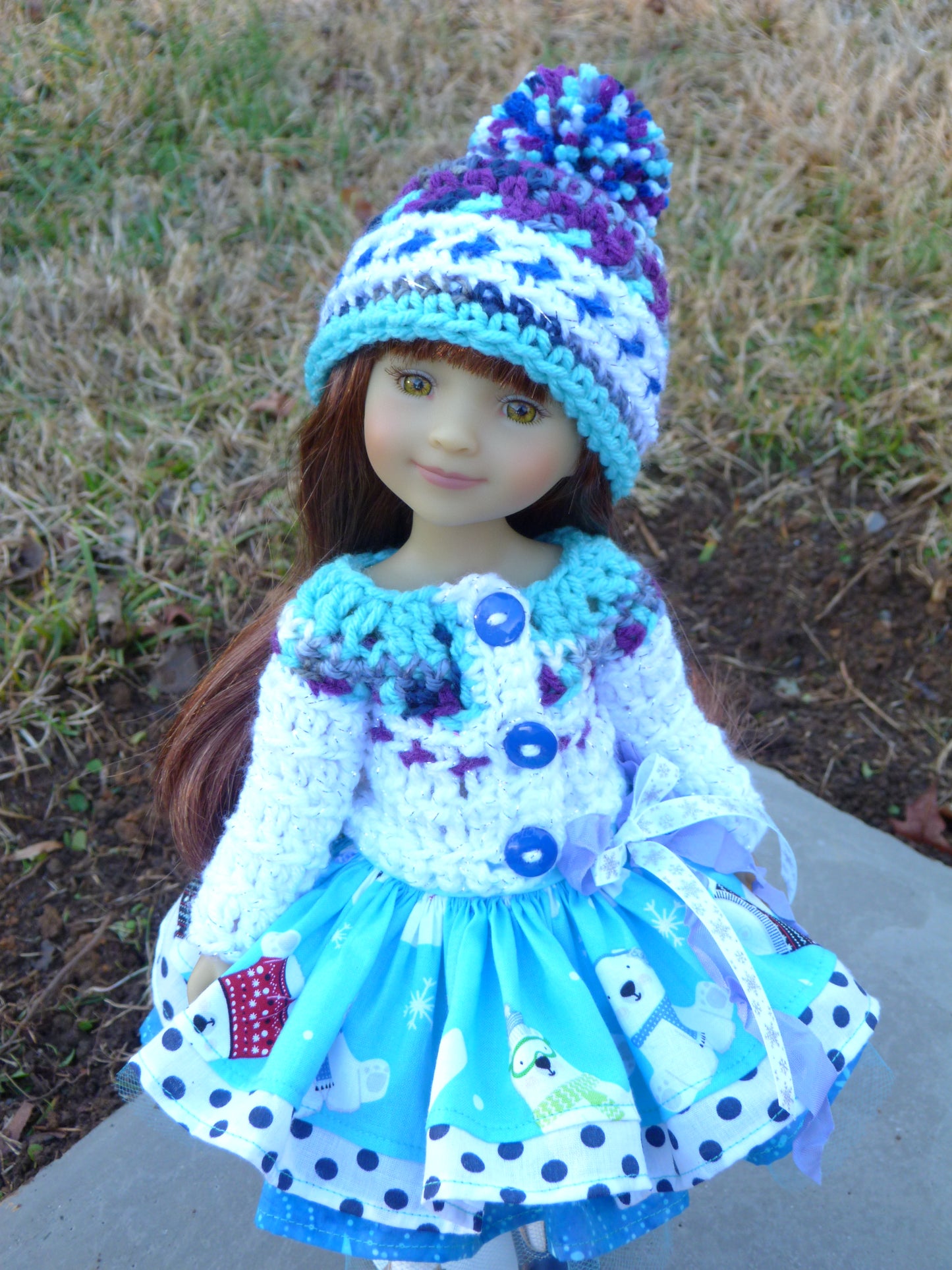 Playful Polar Bear Outfit for Ruby Red Doll